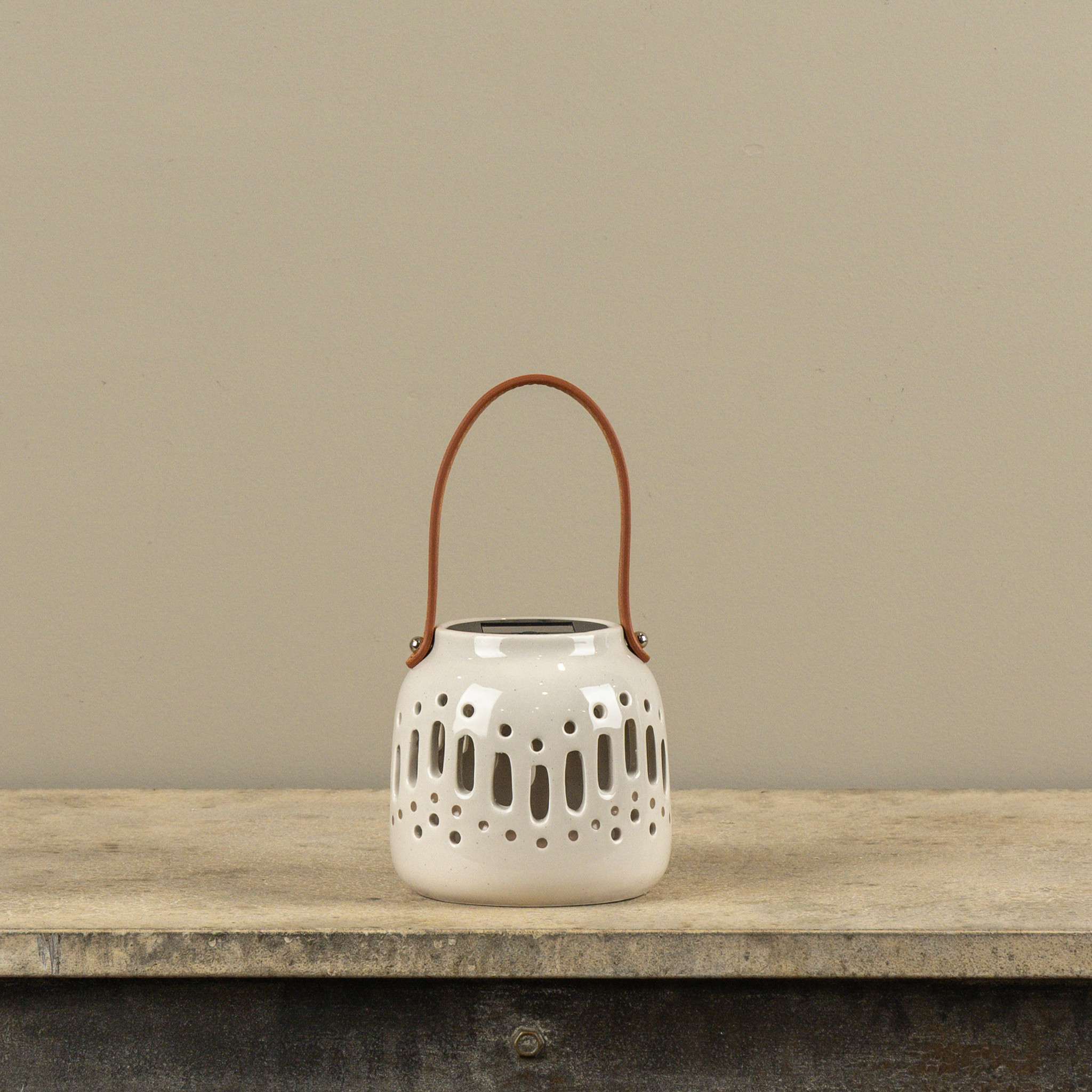 Solar Ceramic Lantern, 4.75", photo 2 of 4