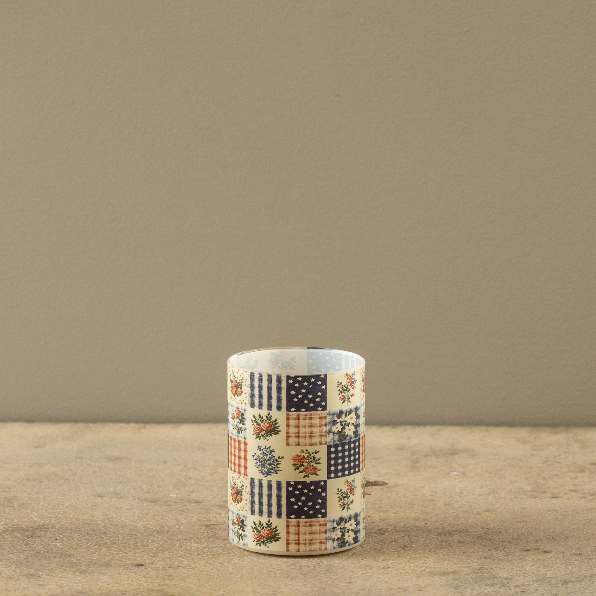 Flameless Patchwork Glass Candle, 4", photo 3 of 6