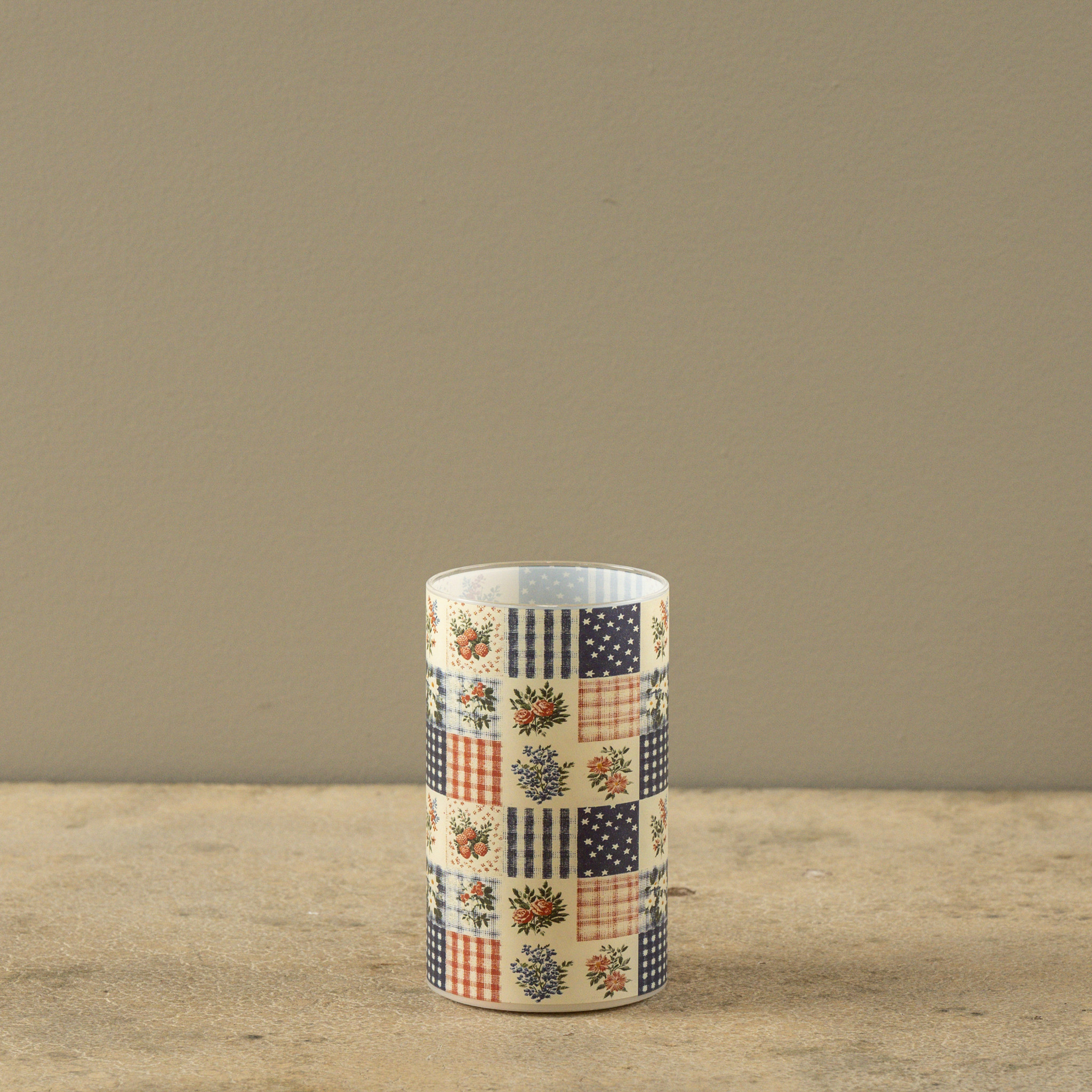 Flameless Patchwork Glass Candle, 5", photo 3 of 6