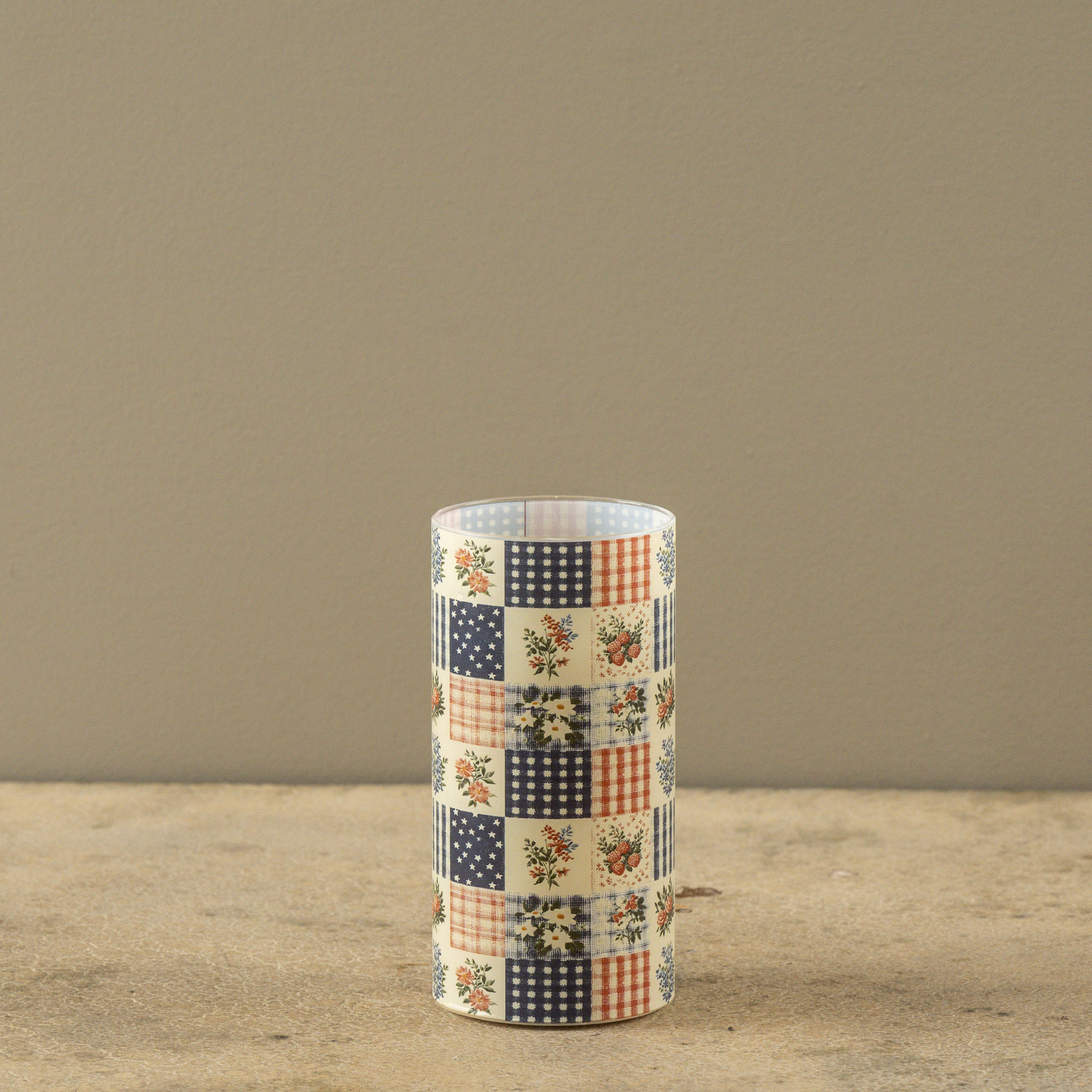 Flameless Patchwork Glass Candle, 6", photo 3 of 6
