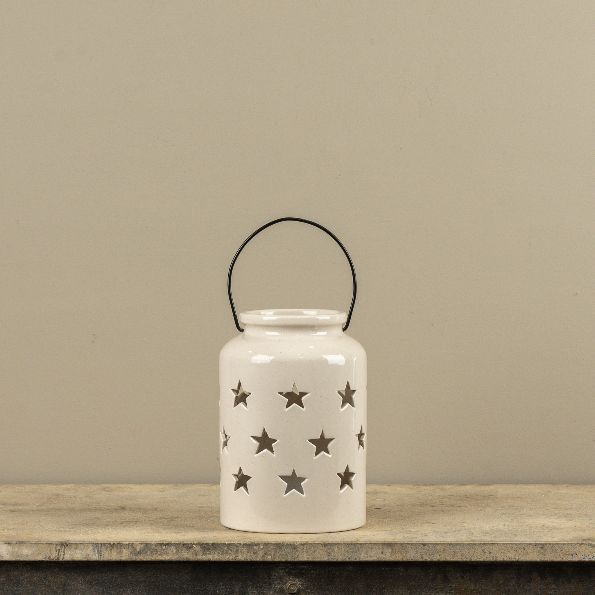 Star Cut Out Ceramic Lantern, photo 2 of 2