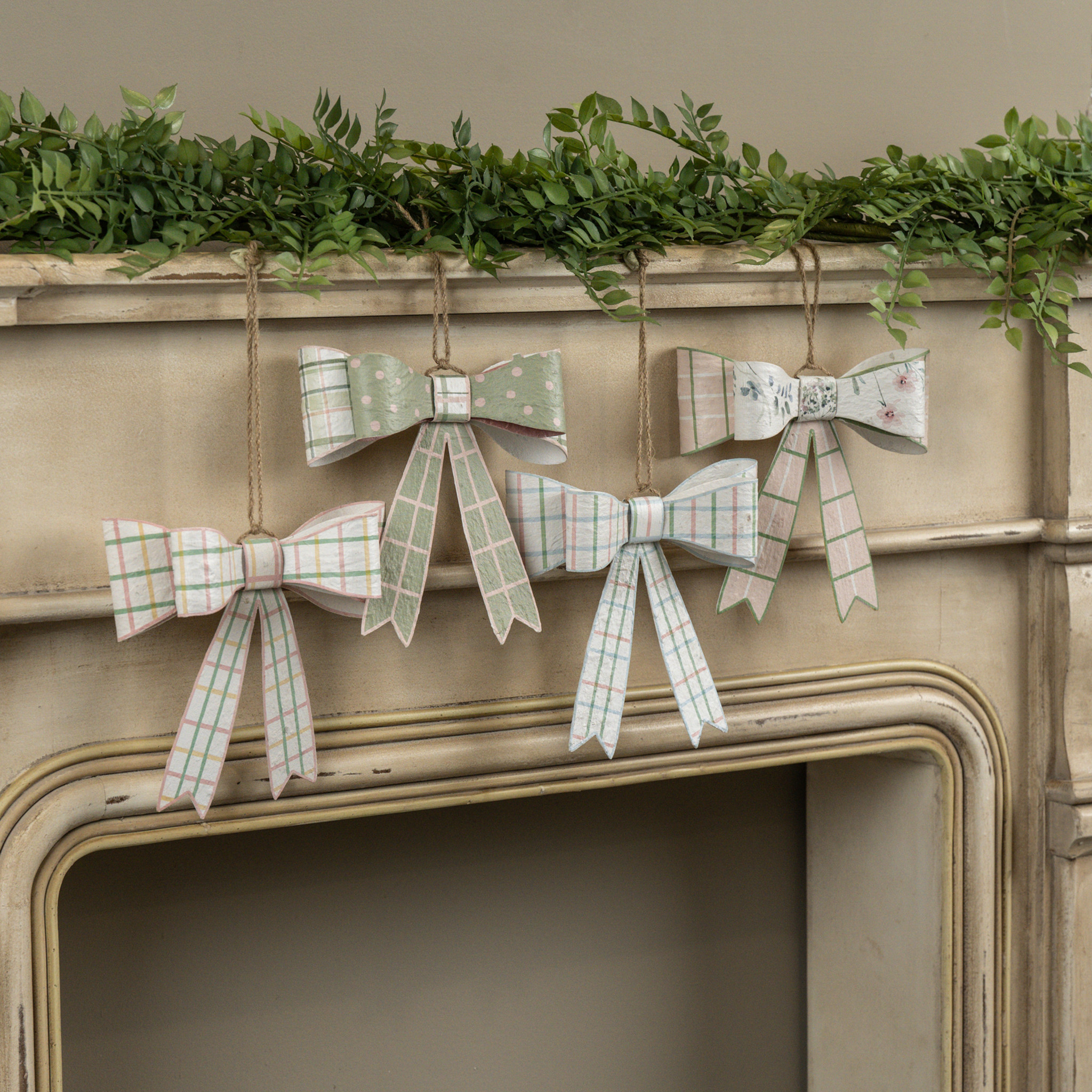 Pastel Plaid Bows, Set of 4