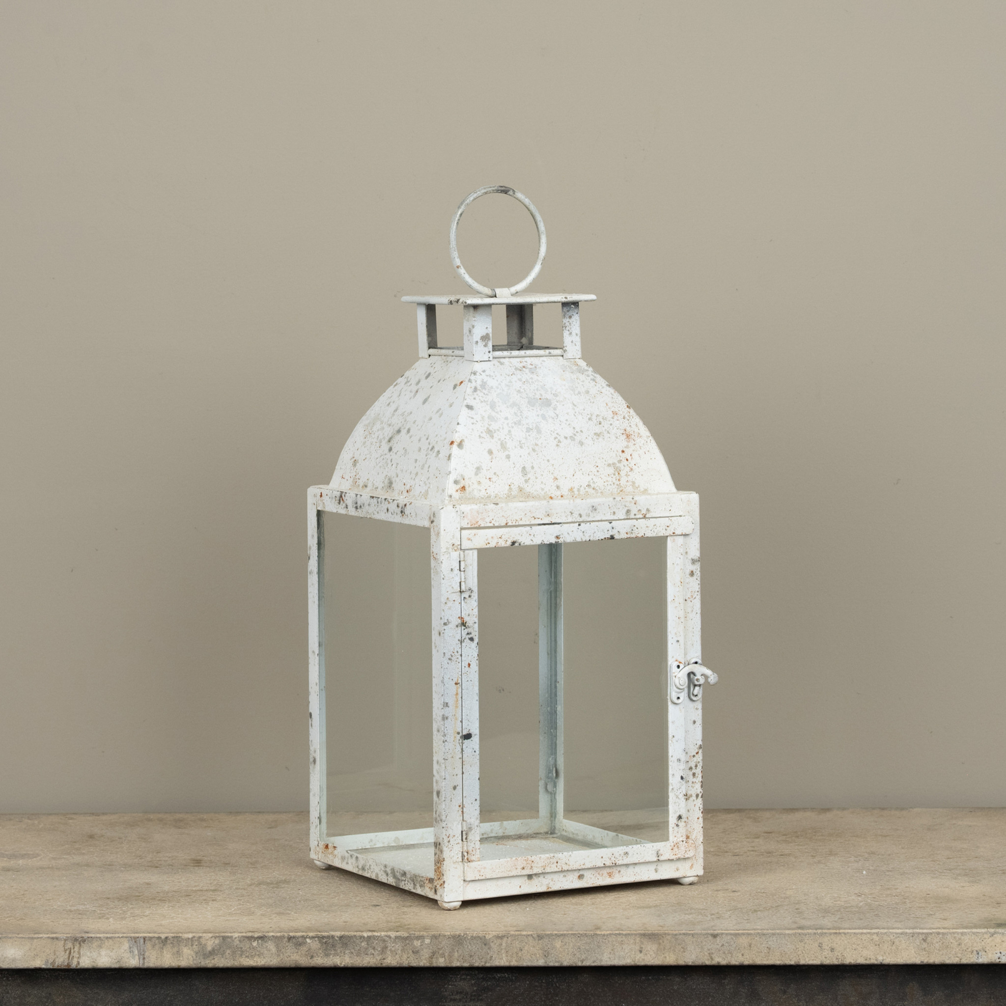 Aged White Lantern, 14.5", photo 2 of 3