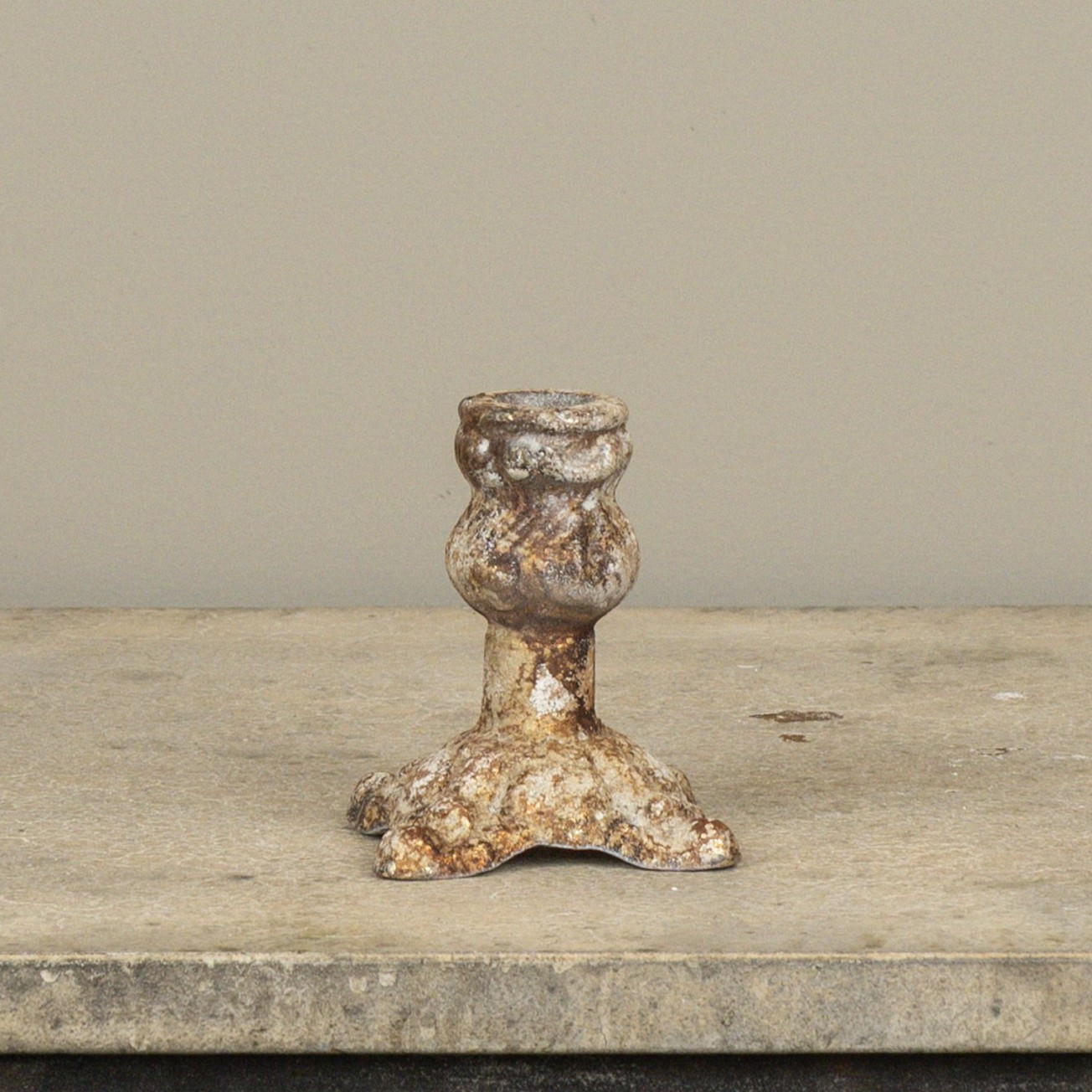 Aged Footed Taper Candle Holder, 3.75", photo 2 of 2
