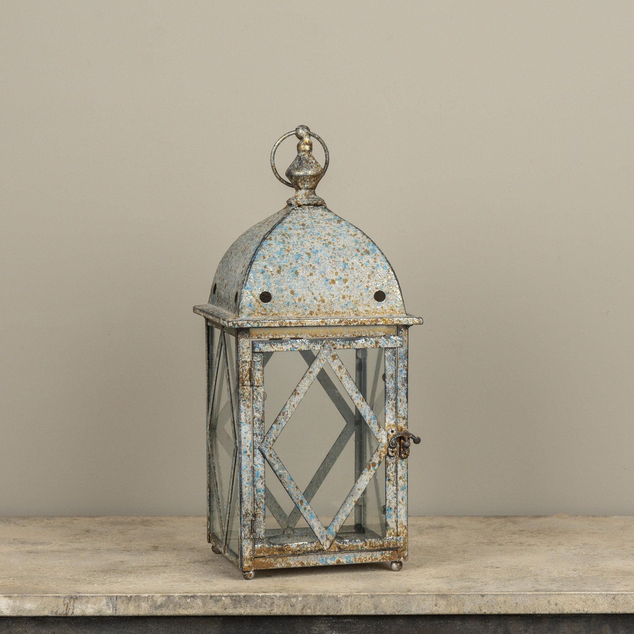 Speckled Blue Lantern, 16.75", photo 2 of 2