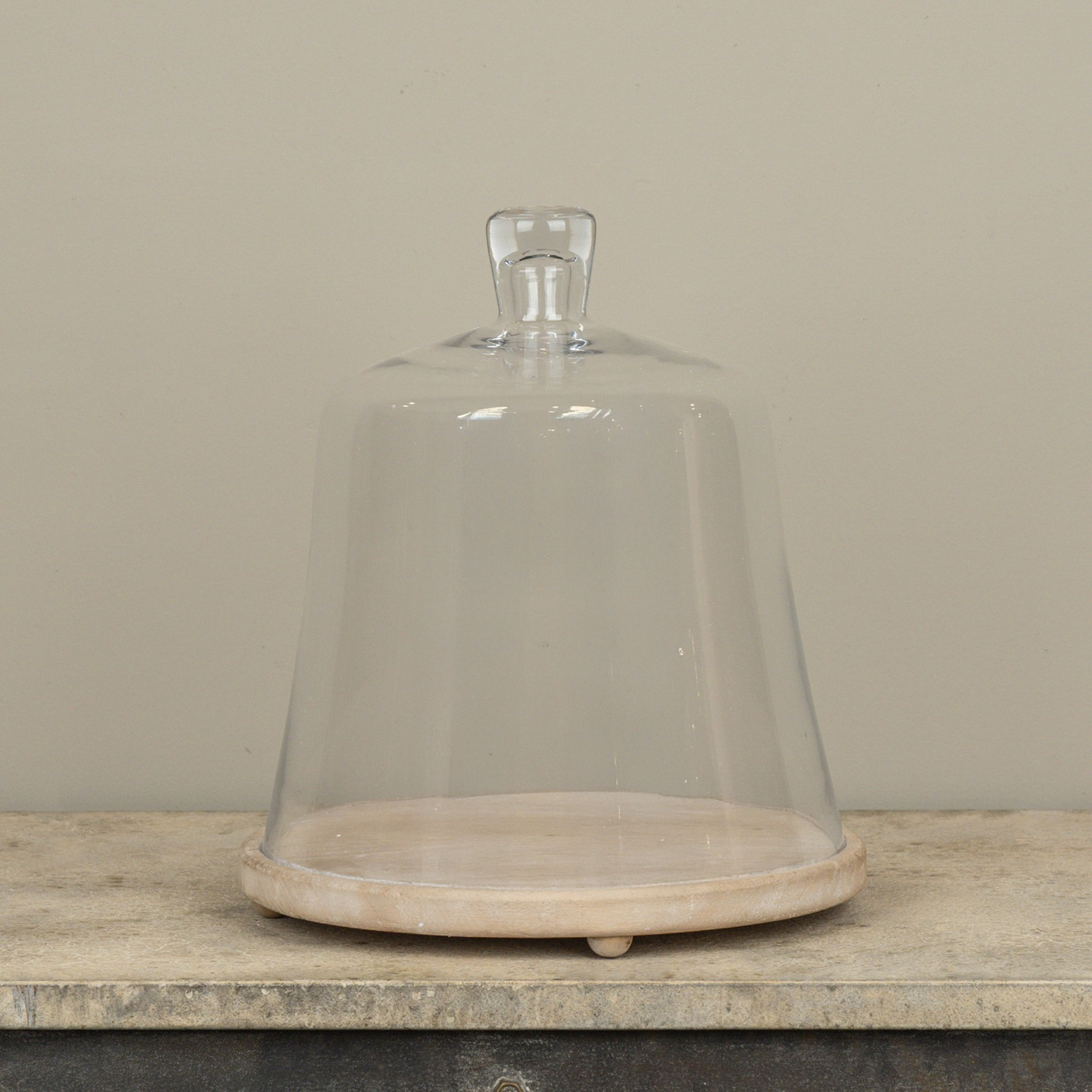 Glass Cloche with Wood Base, 12.5", photo 2 of 2