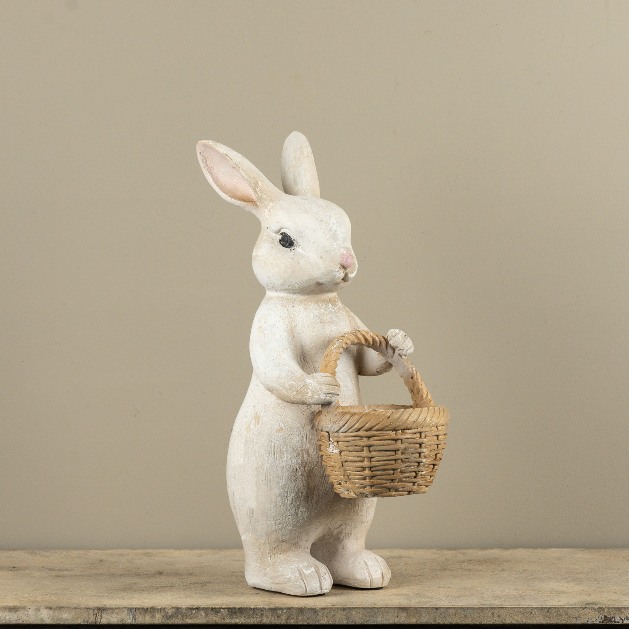 Textured Bunny with Basket, 20.5"