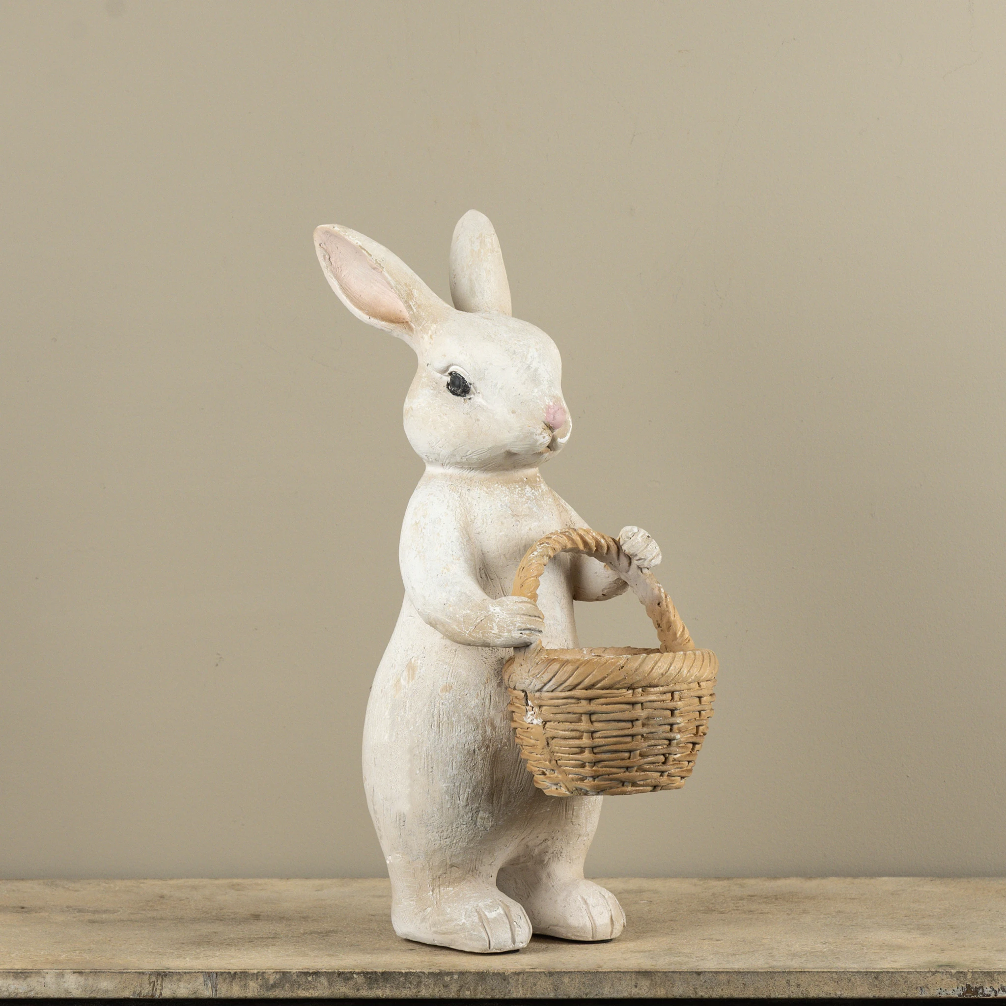Textured Bunny with Basket, 20.5"