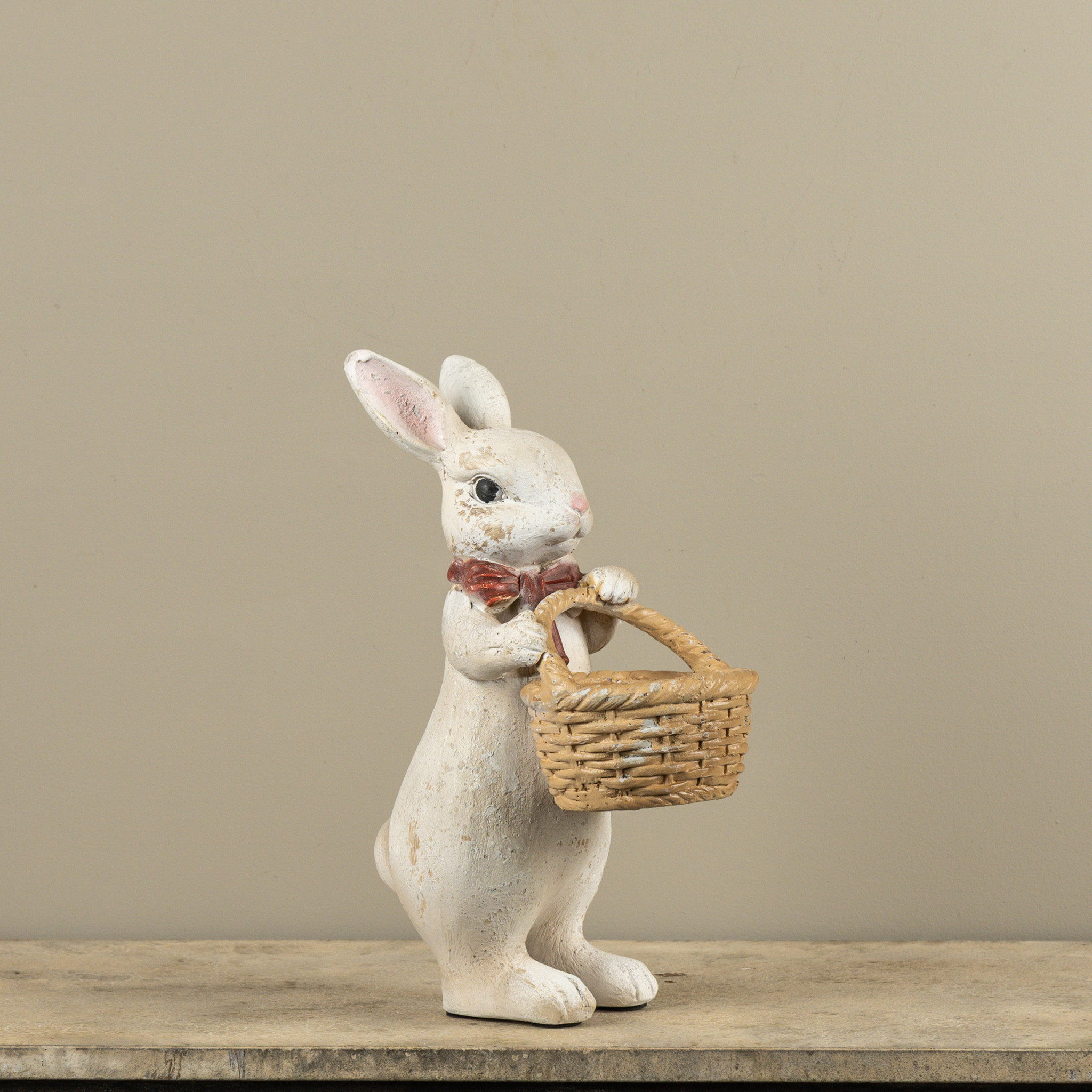 Textured Bunny with Red Bow & Basket, 16", photo 2 of 3