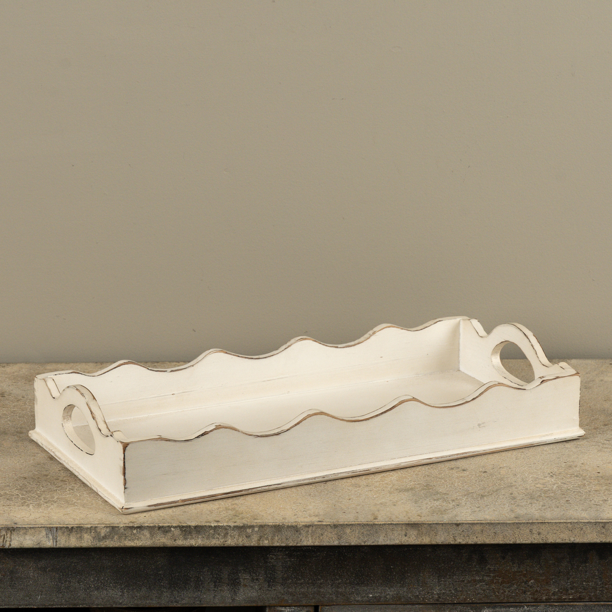Cream Wooden Tray, photo 2 of 2