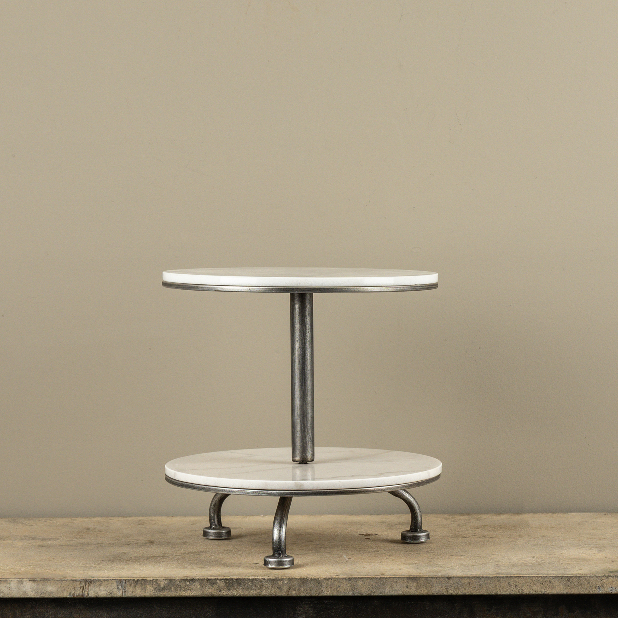 Two Tier Pewter & Marble Riser, photo 2 of 3