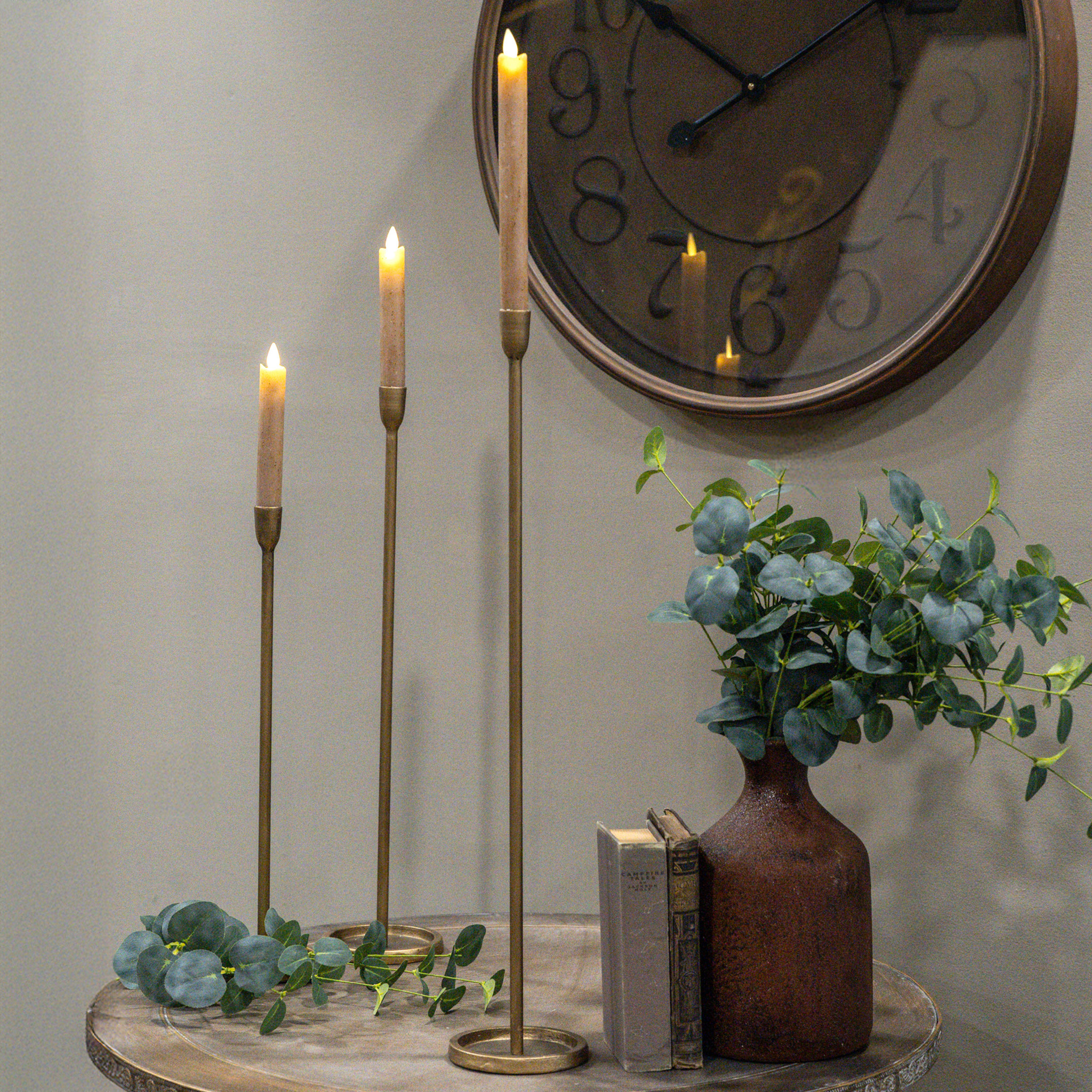Gold Newton Taper Candlestick, 23.25", photo 2 of 4