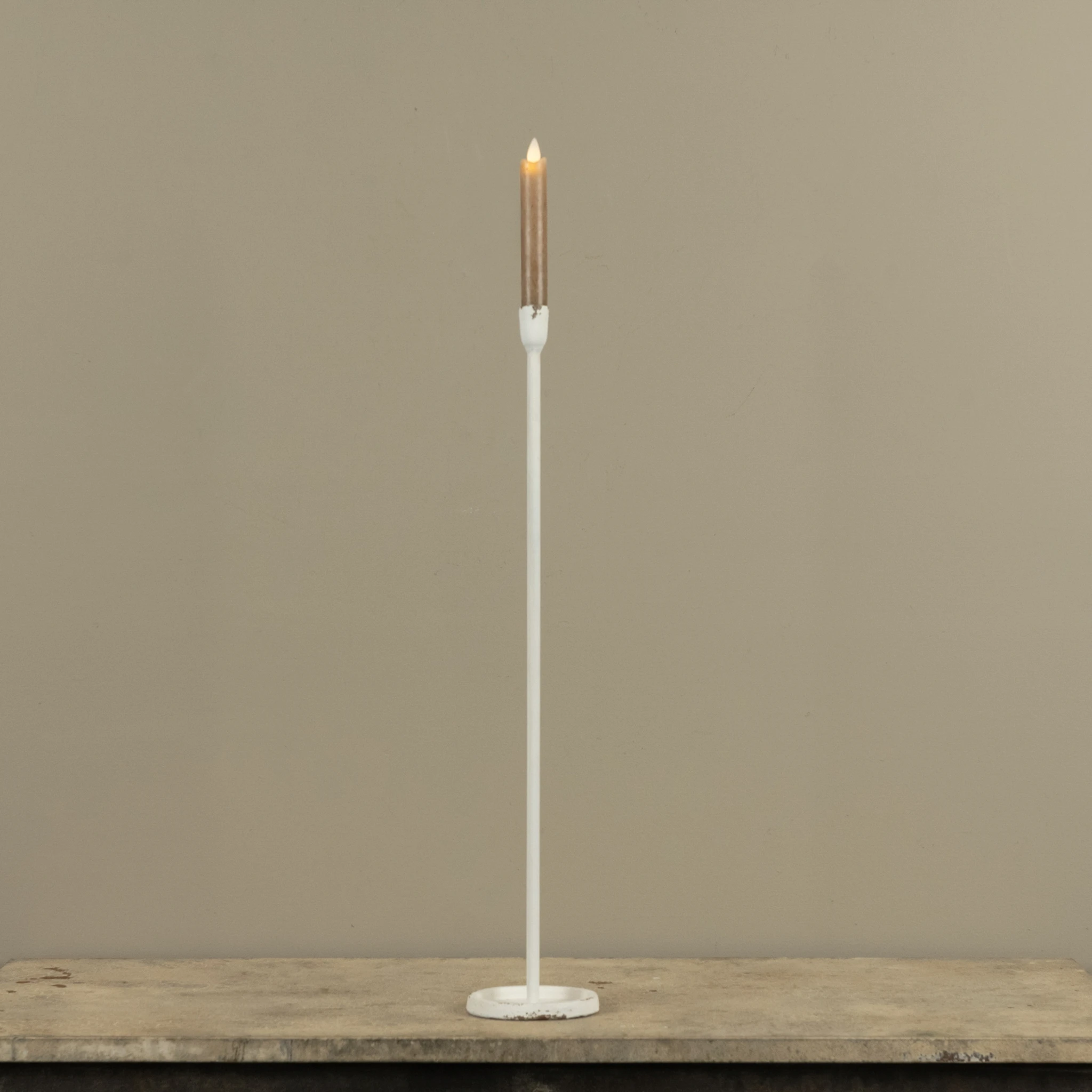 White Newton Taper Candlestick, 23.25", photo 3 of 4