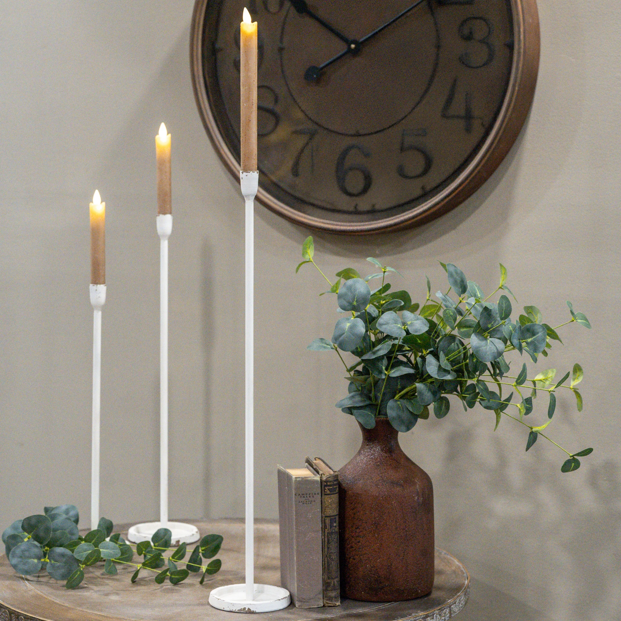 White Newton Taper Candlestick, 23.25", photo 2 of 4