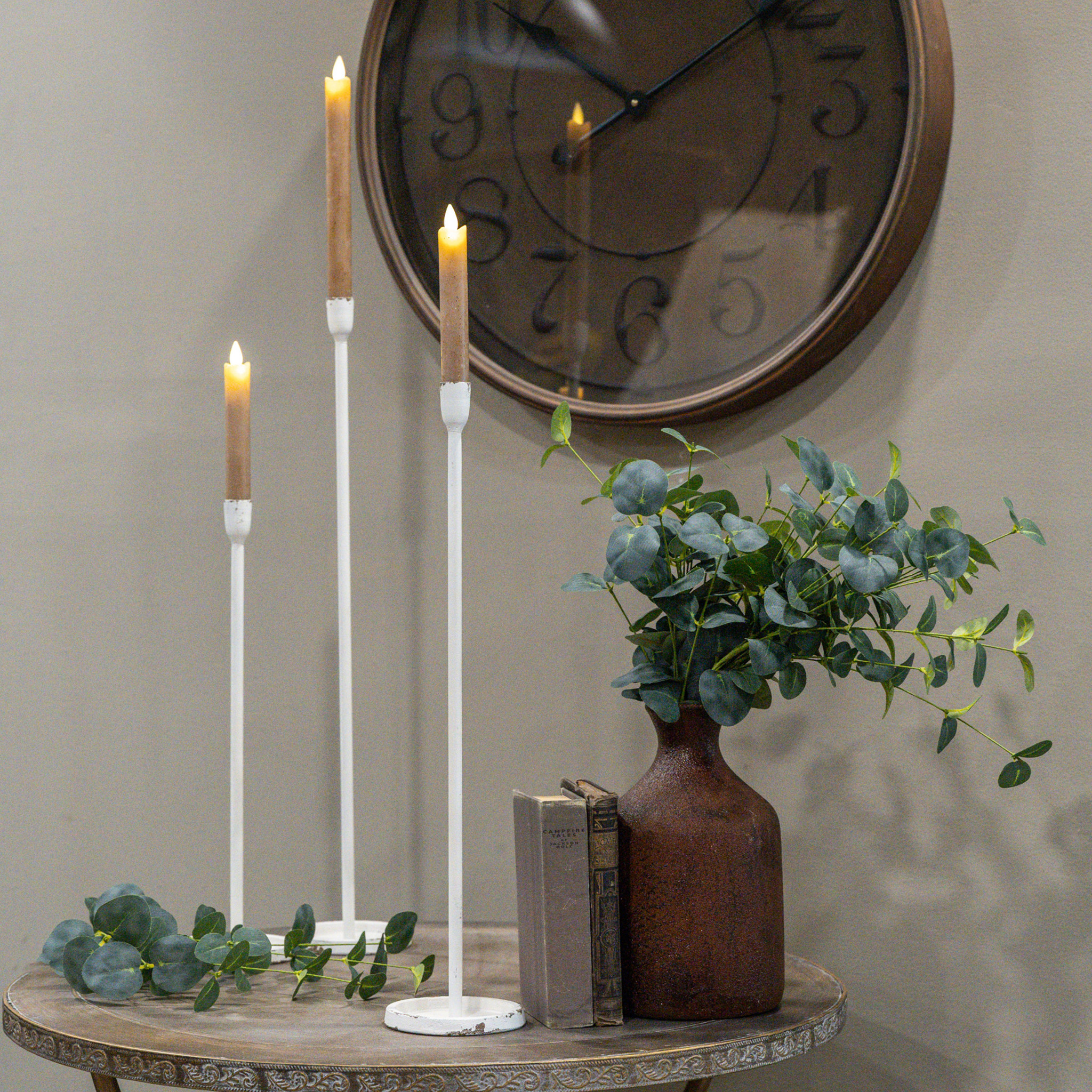 White Newtown Taper Candlestick, 20.25", photo 2 of 4