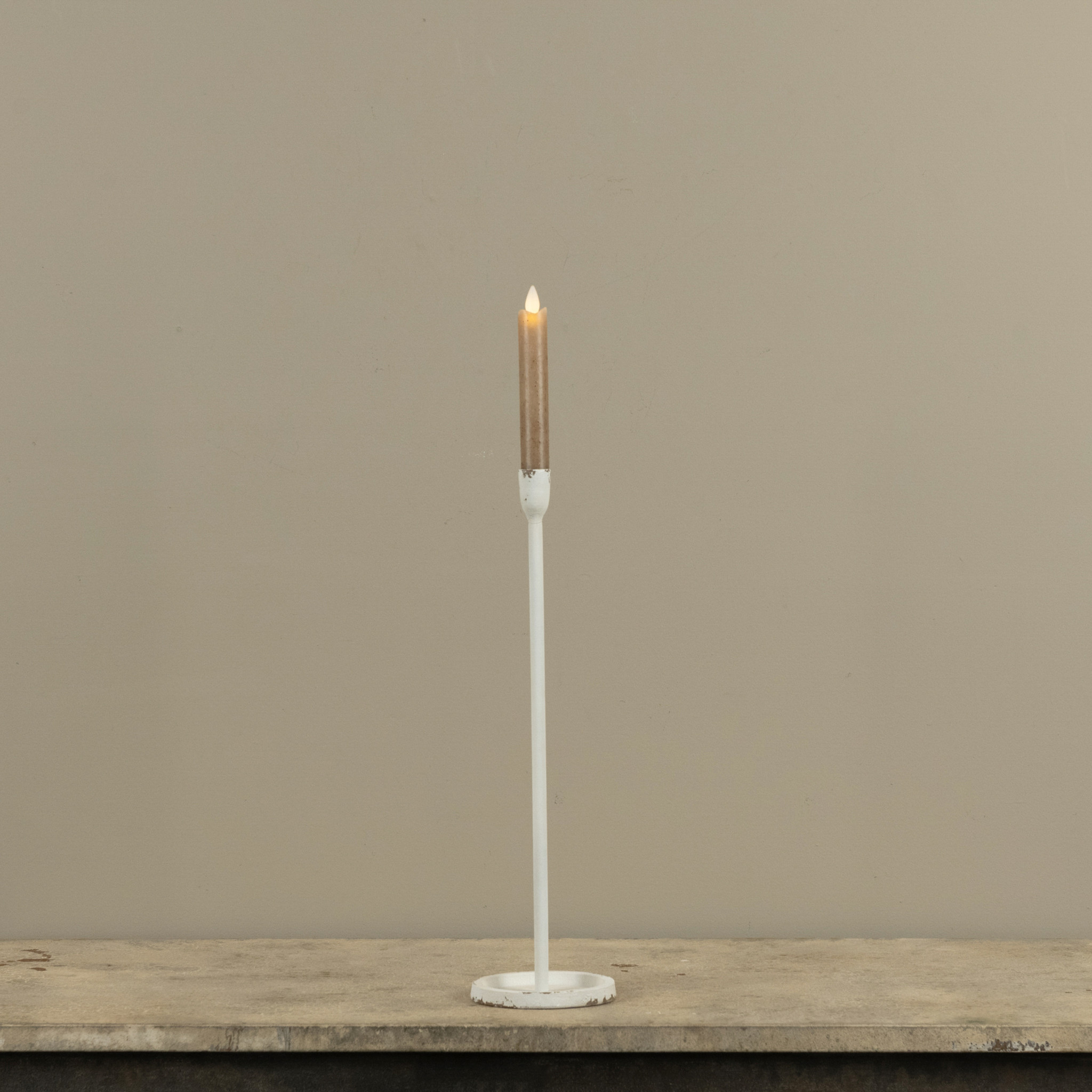 White Newton Taper Candlestick, 16.25", photo 3 of 4