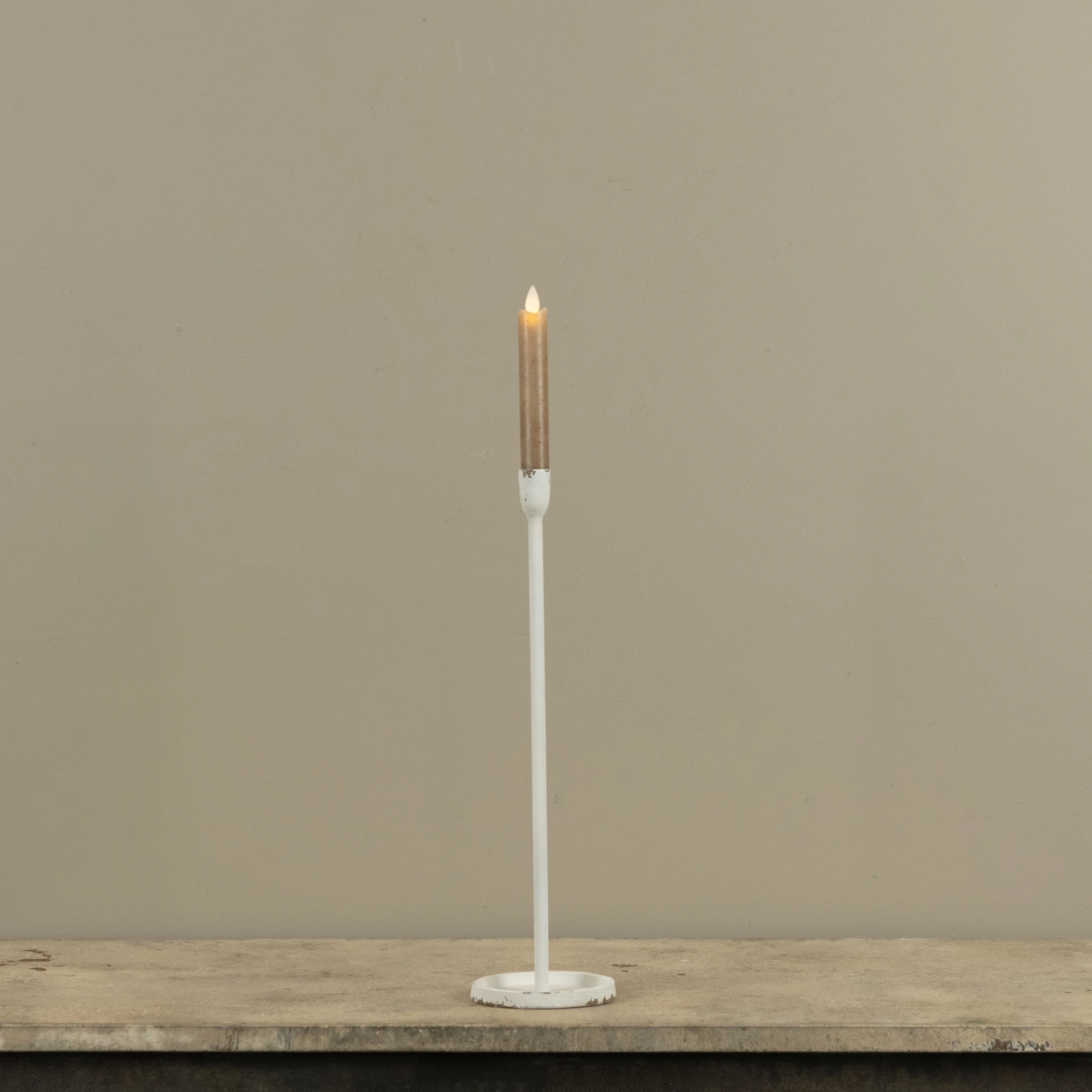 White Newton Taper Candlestick, 16.25", photo 3 of 4