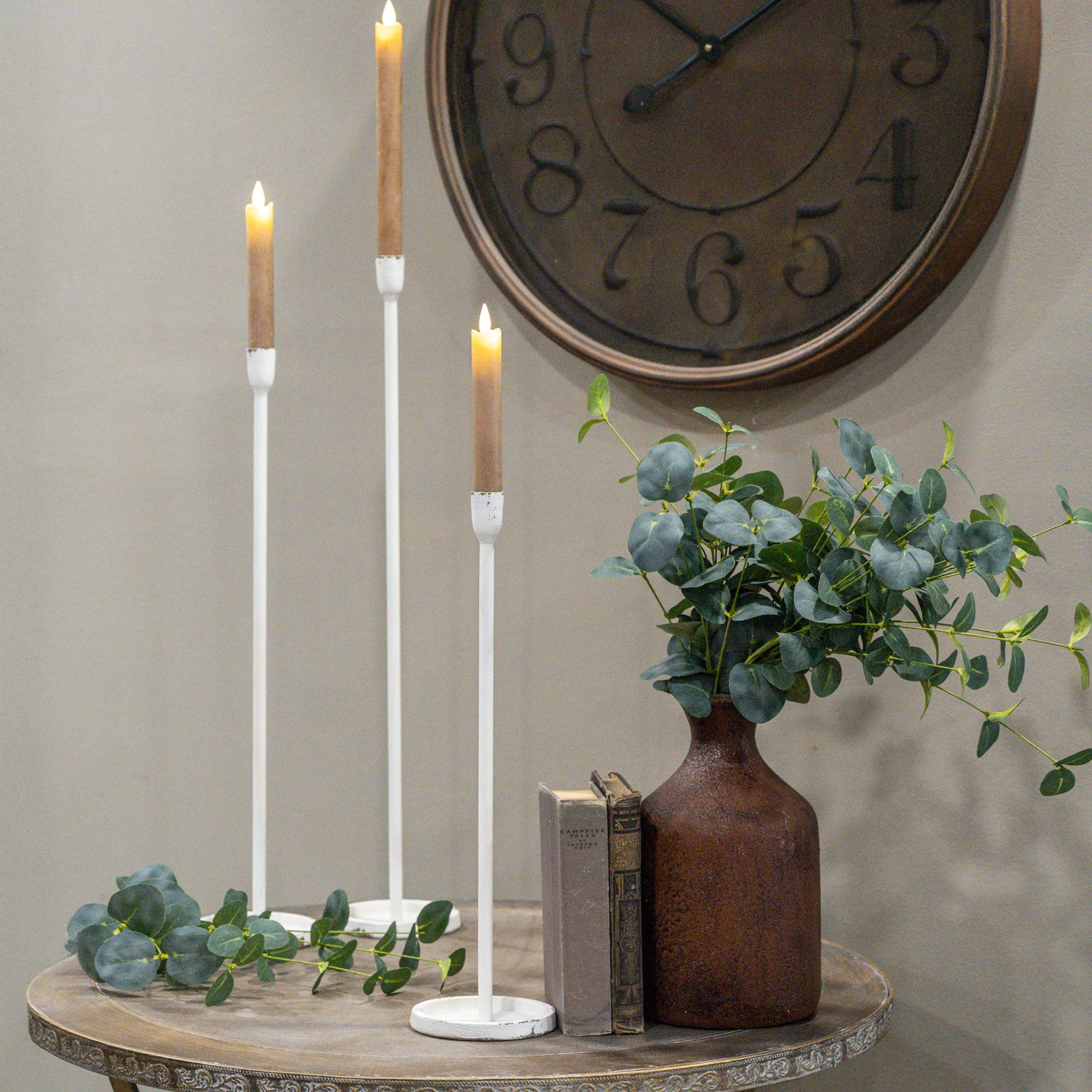 White Newton Taper Candlestick, 16.25", photo 2 of 4