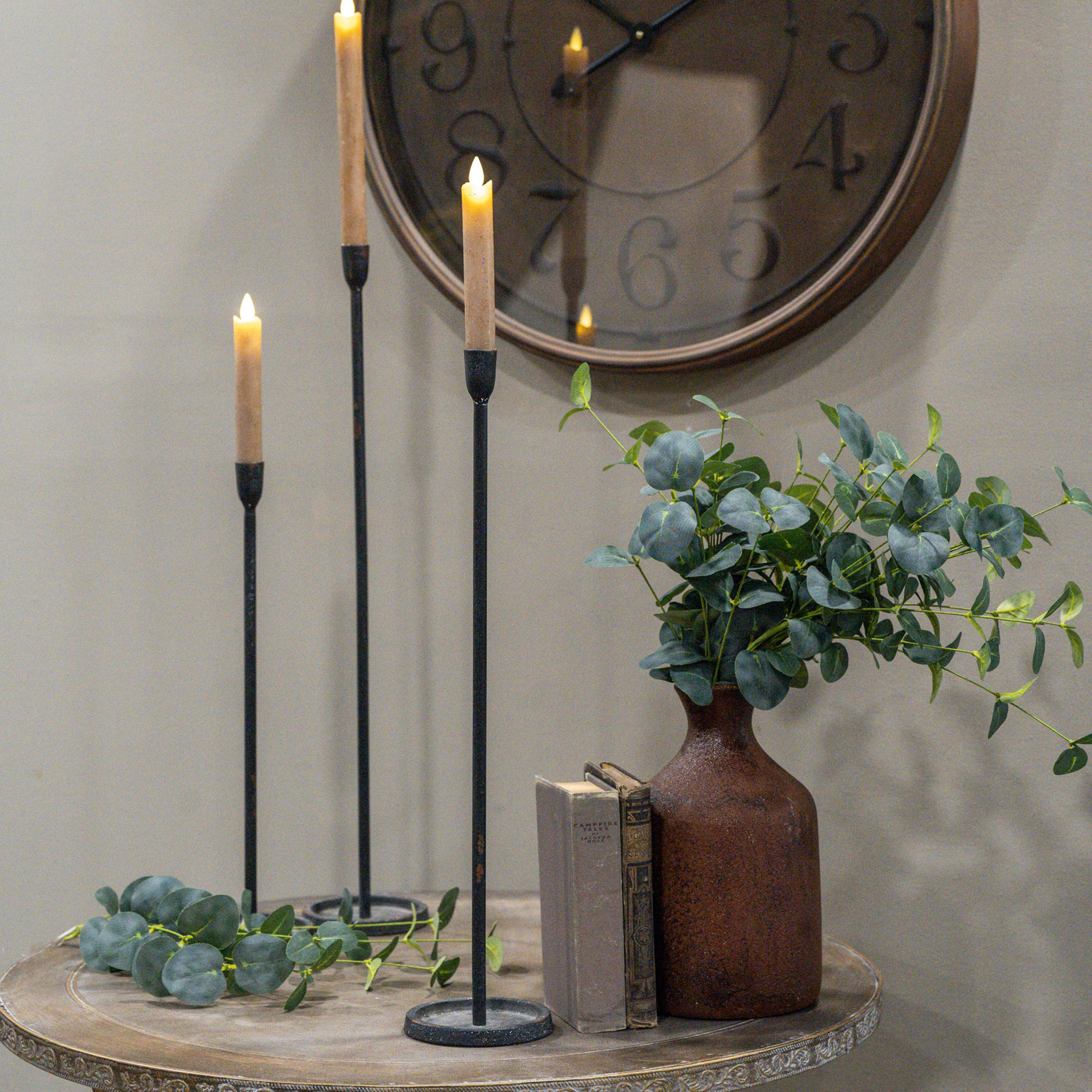 Black Newton Taper Candlestick, 20.25", photo 2 of 5
