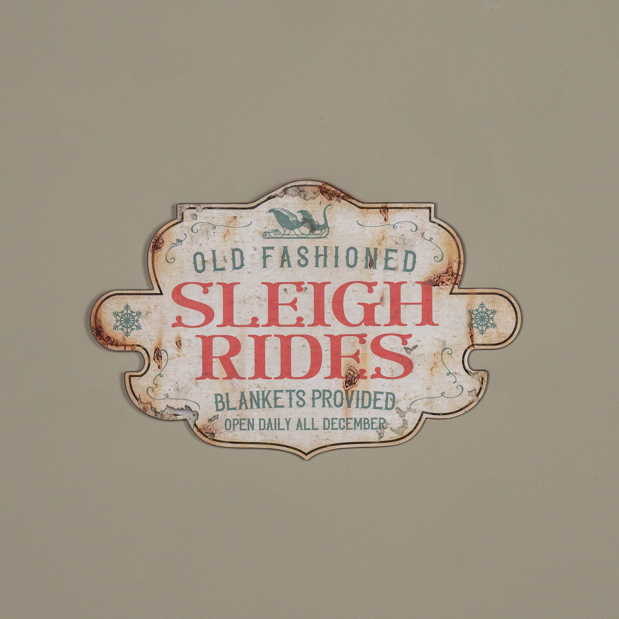 Sleigh Rides Sign, 17"