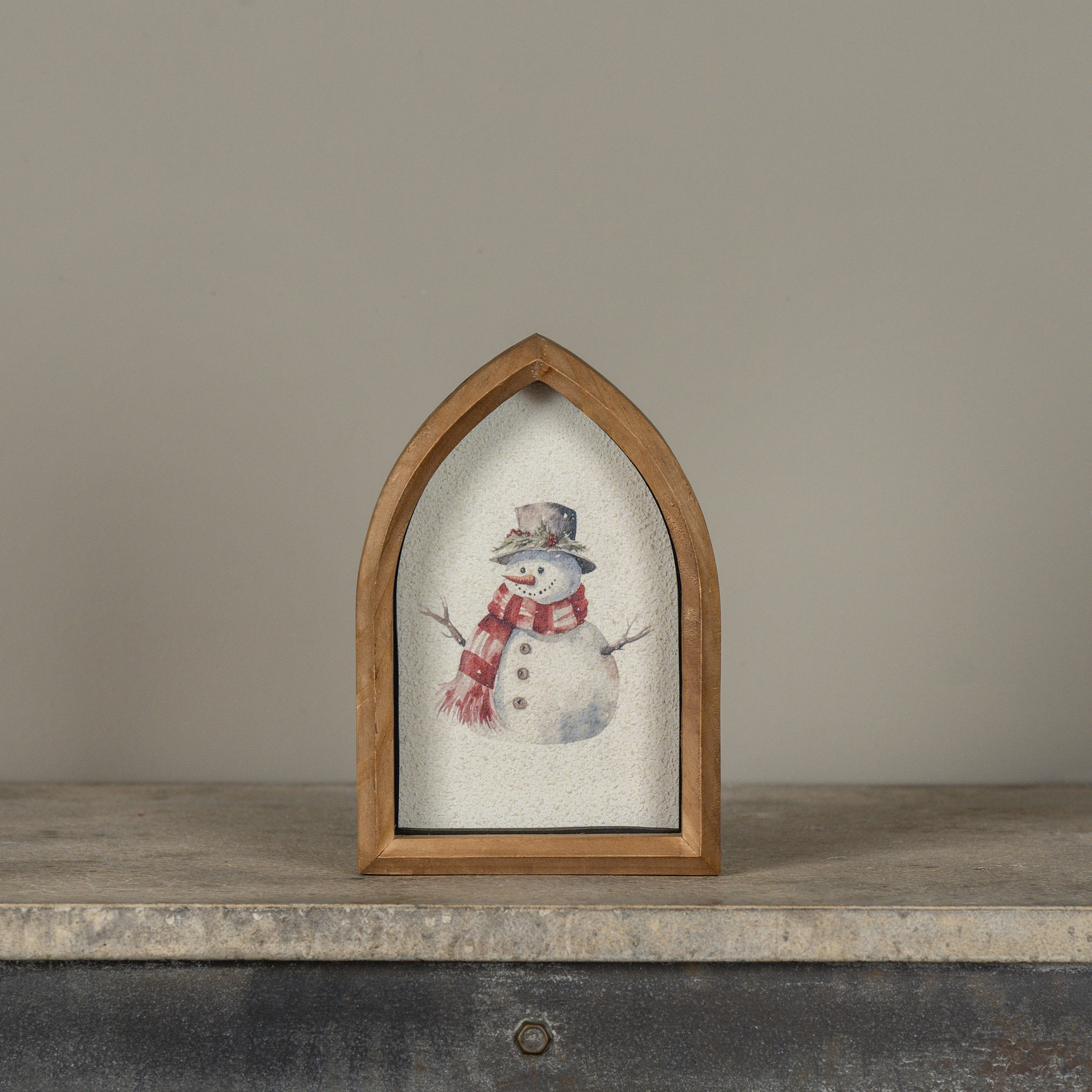 Snowman Framed Tabletop Sign, 8"