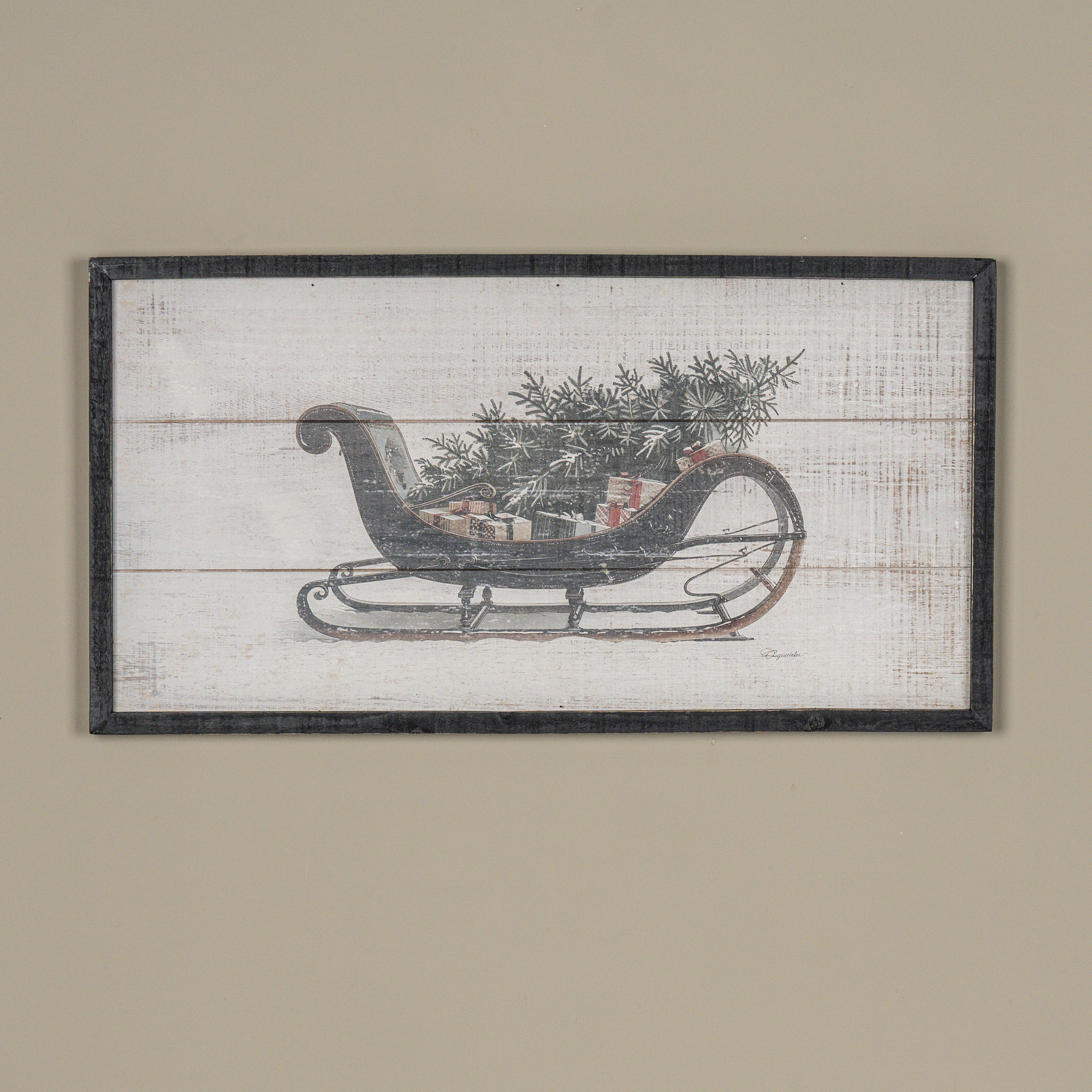 Loaded Sleigh Framed Print, 24"