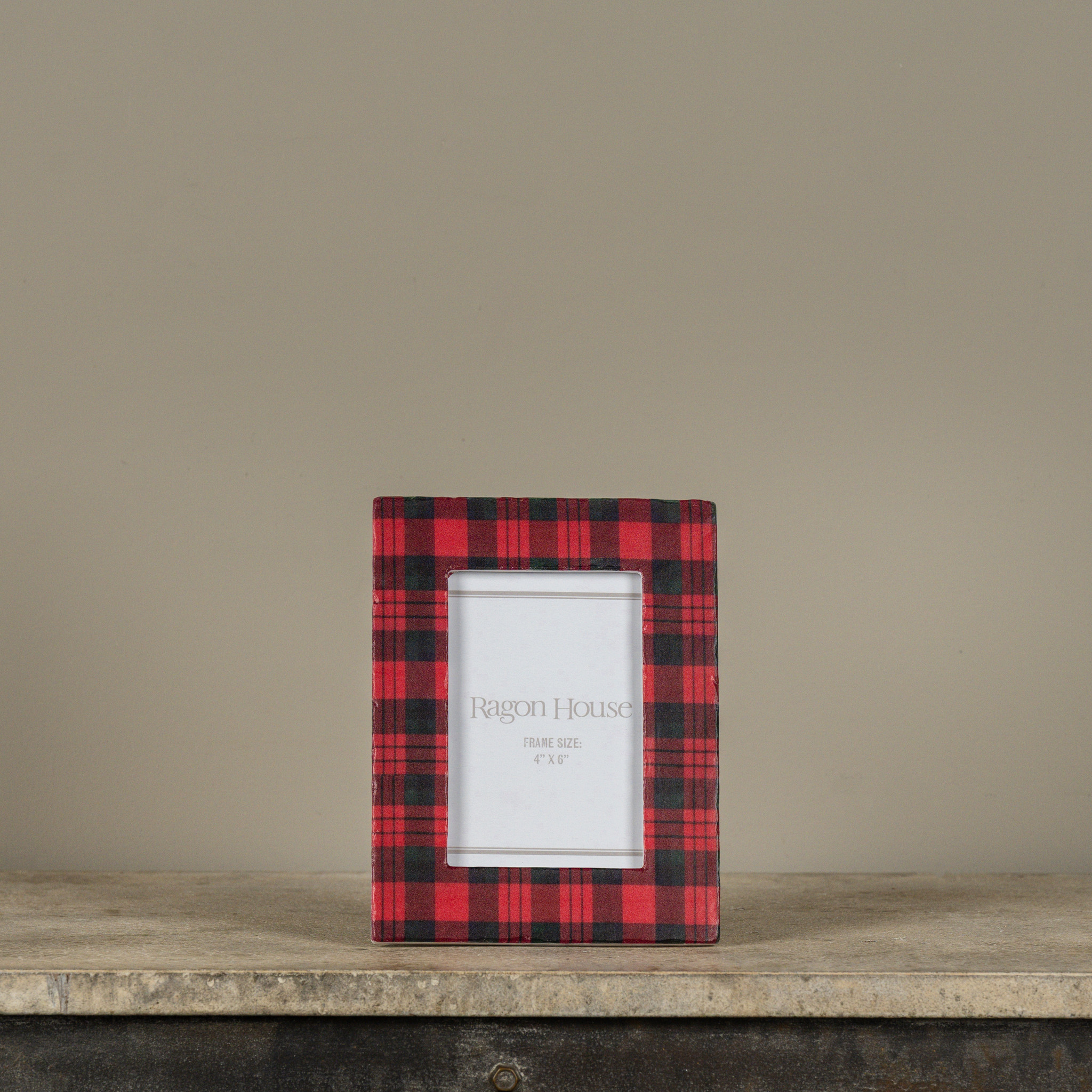 Red Plaid Photo Frame, 4" × 6"