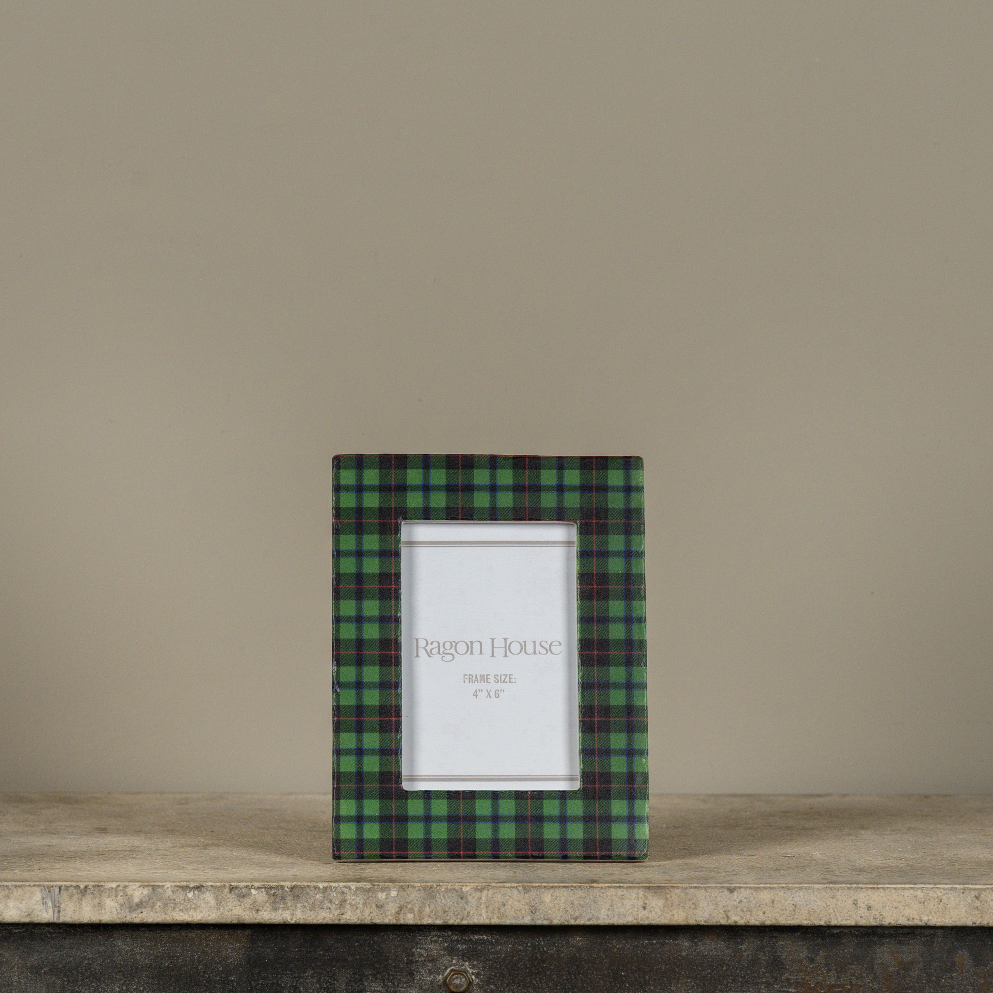 Green Plaid Photo Frame, 4" × 6"