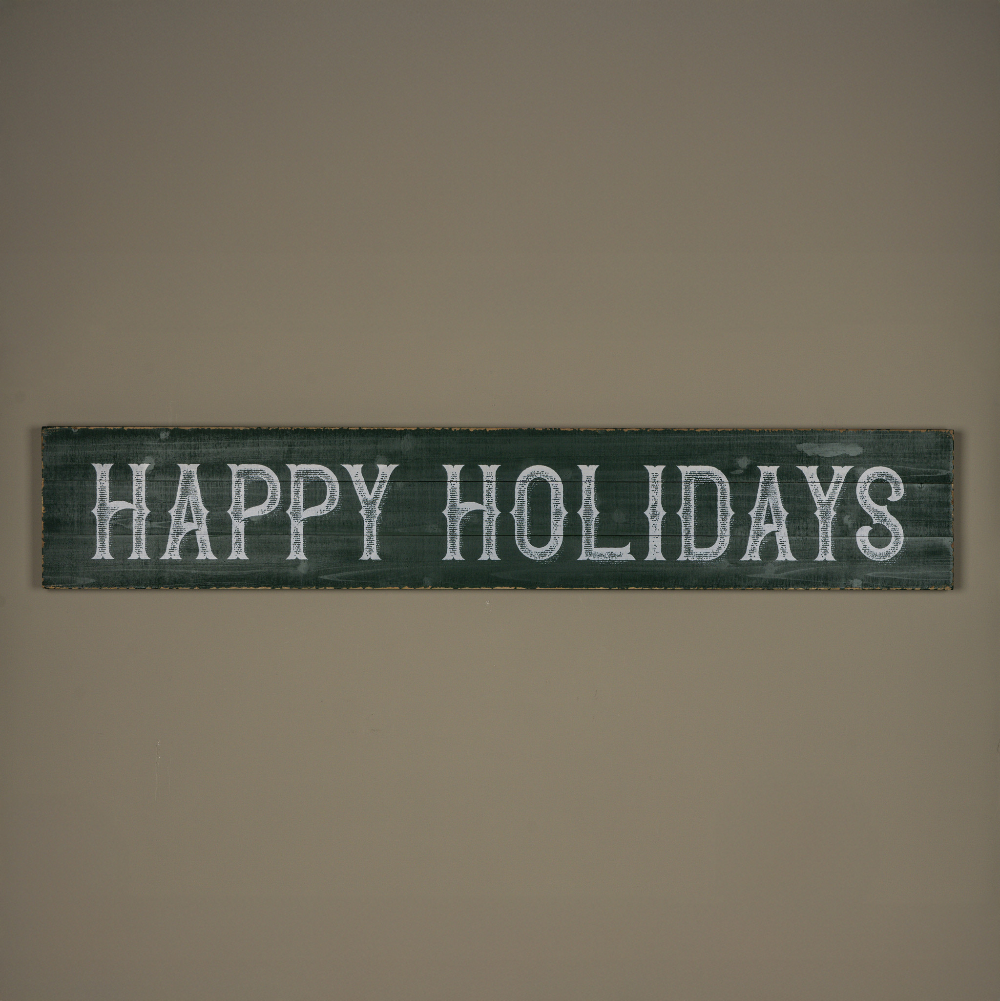 Horizontal Green Happy Holidays Sign, 63.5"