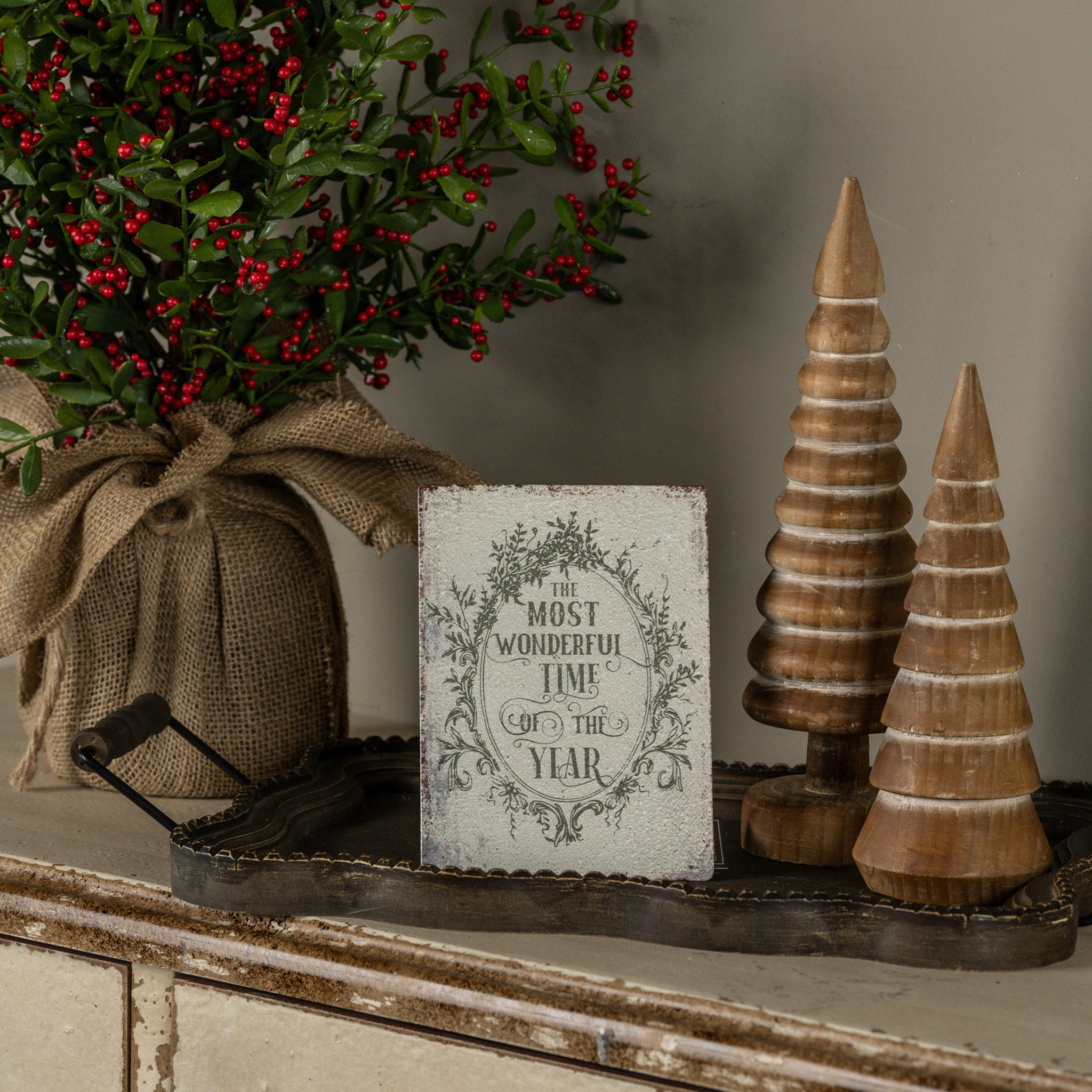 Most Wonderful Time Tabletop Sign, 7"