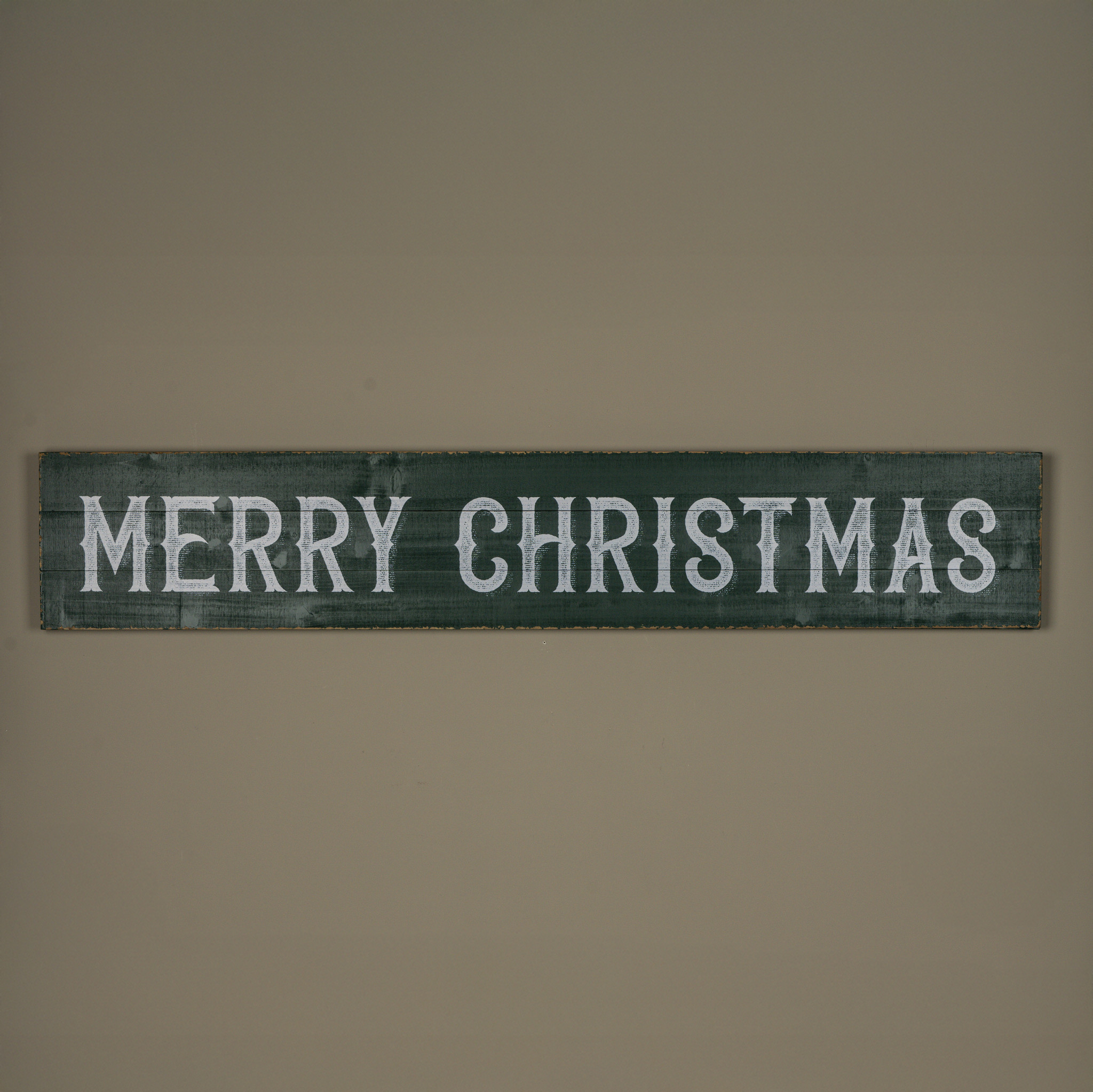 Horizontal Green Merry Christmas Sign, 63.5"