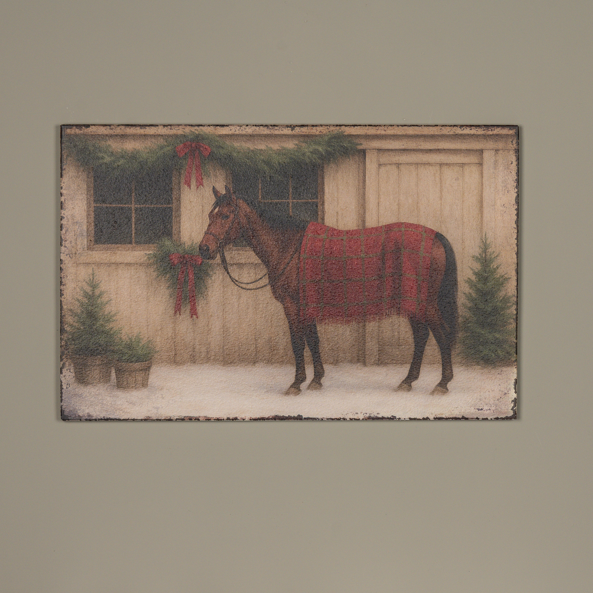 Red Blanket Horse Print, 28"