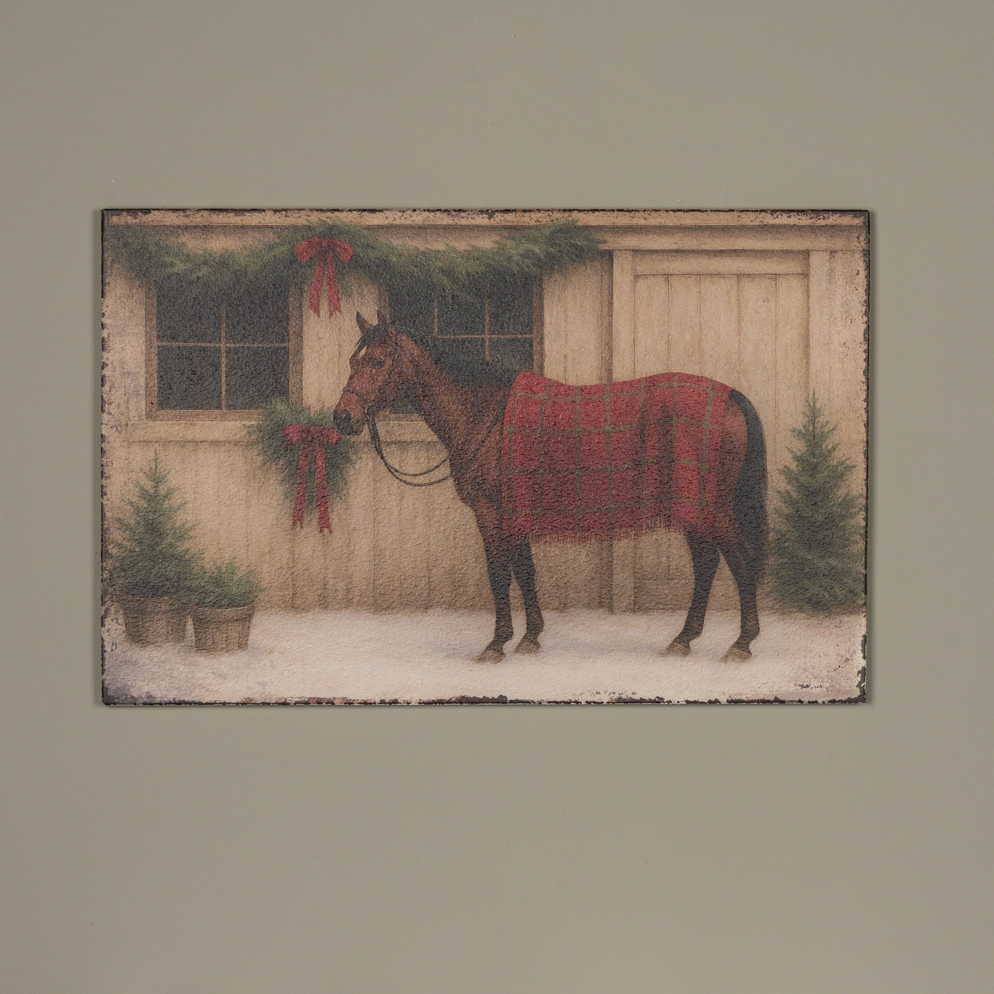 Red Blanket Horse Print, 28"