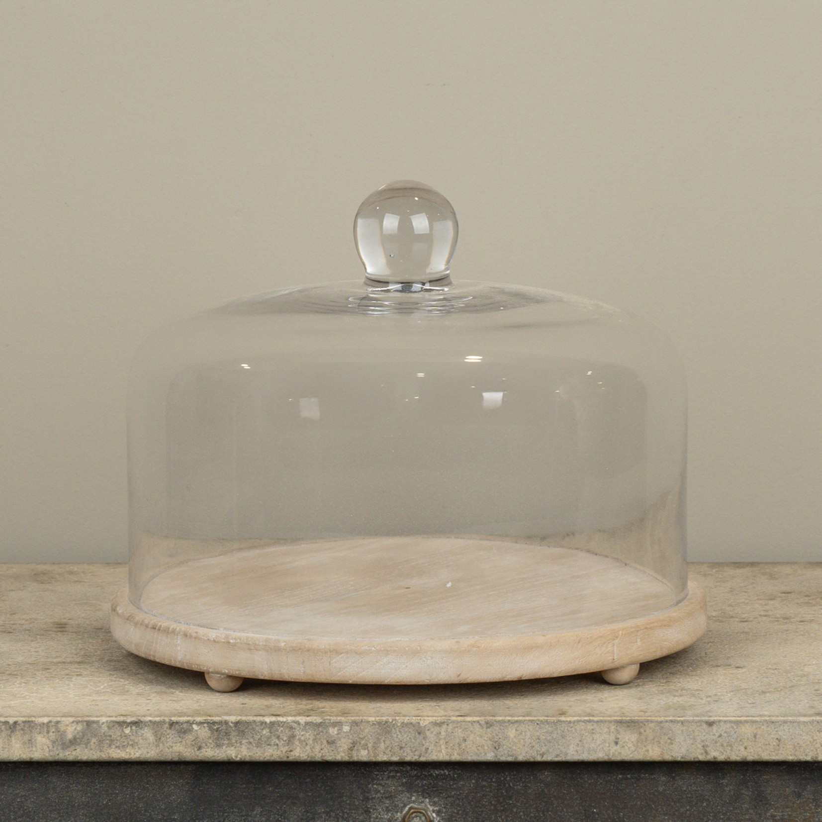 Glass Cloche with Wood Base, 9.75", photo 2 of 2