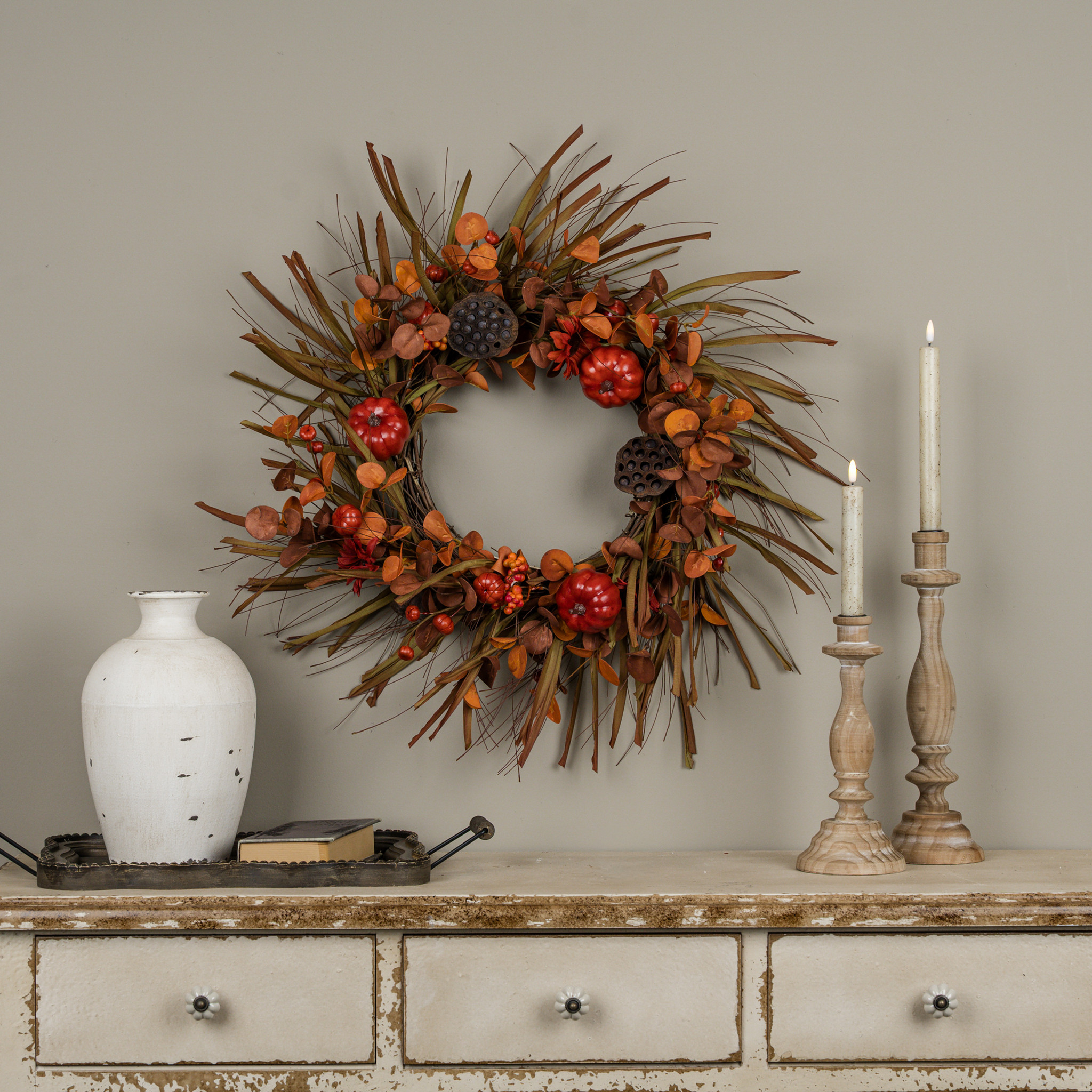 Mixed Harvest Wreath, 26"
