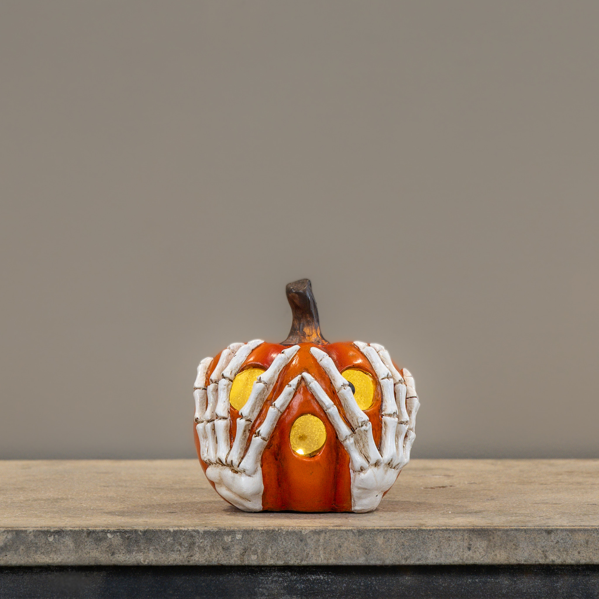 Orange Light-Up Skeleton Pumpkin, 5.5", photo 2 of 2