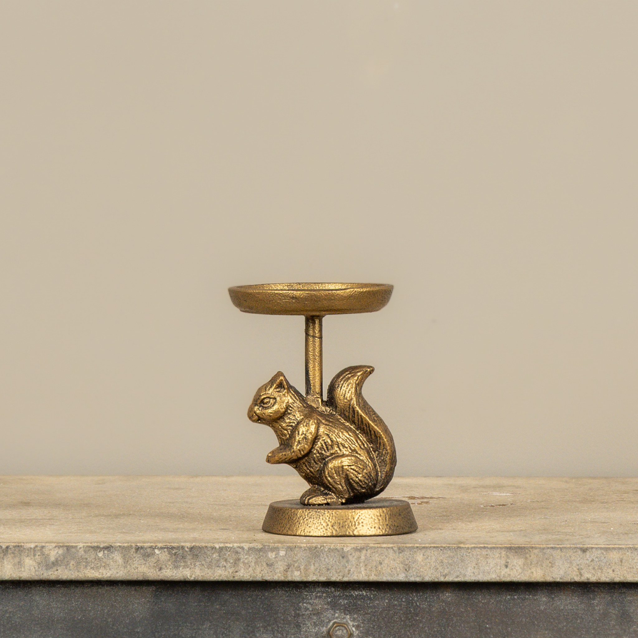 Gold Squirrel Pillar Candle Holder, photo 3 of 3