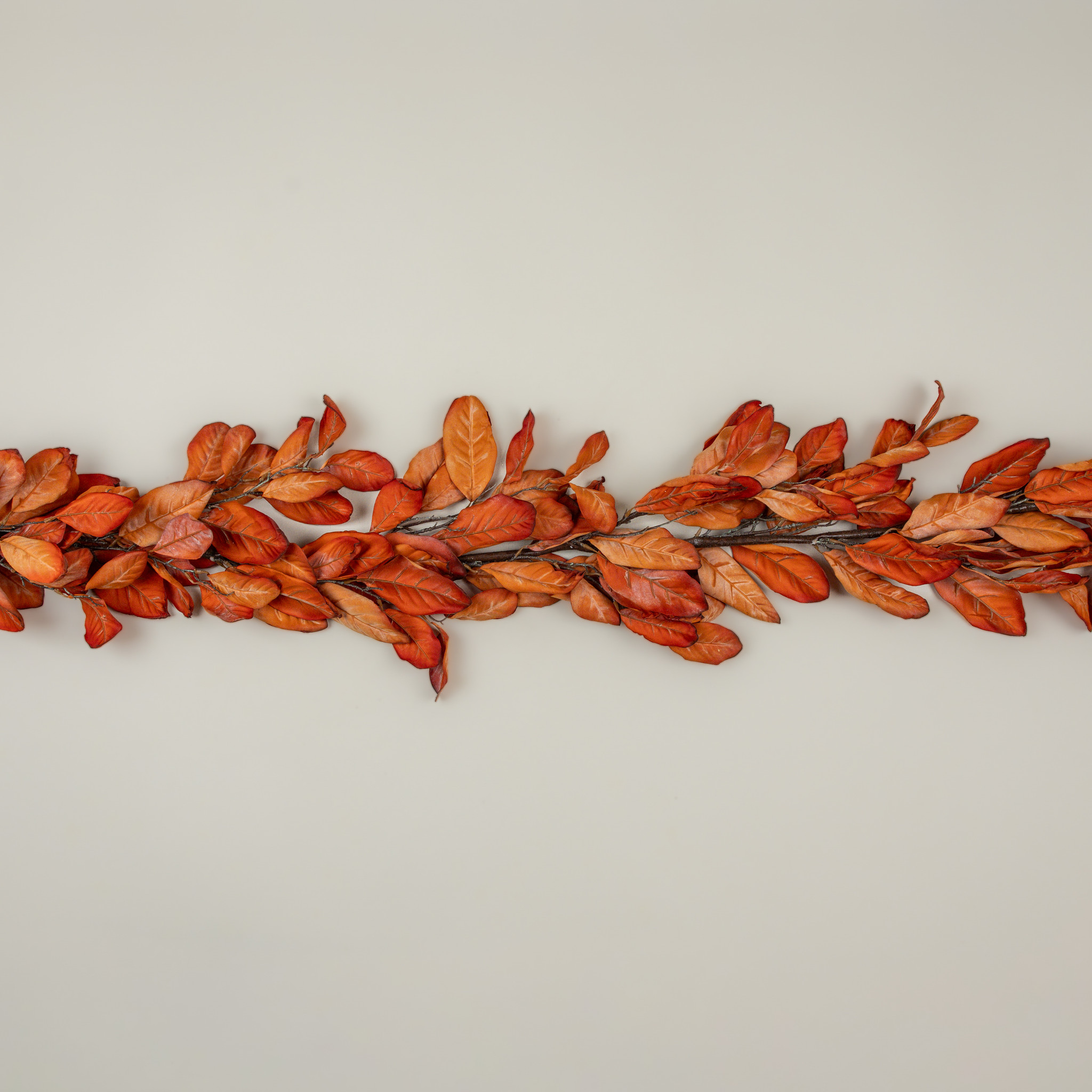 Dried Orange Magnolia Leaves Garland, 6 ft, photo 2 of 3
