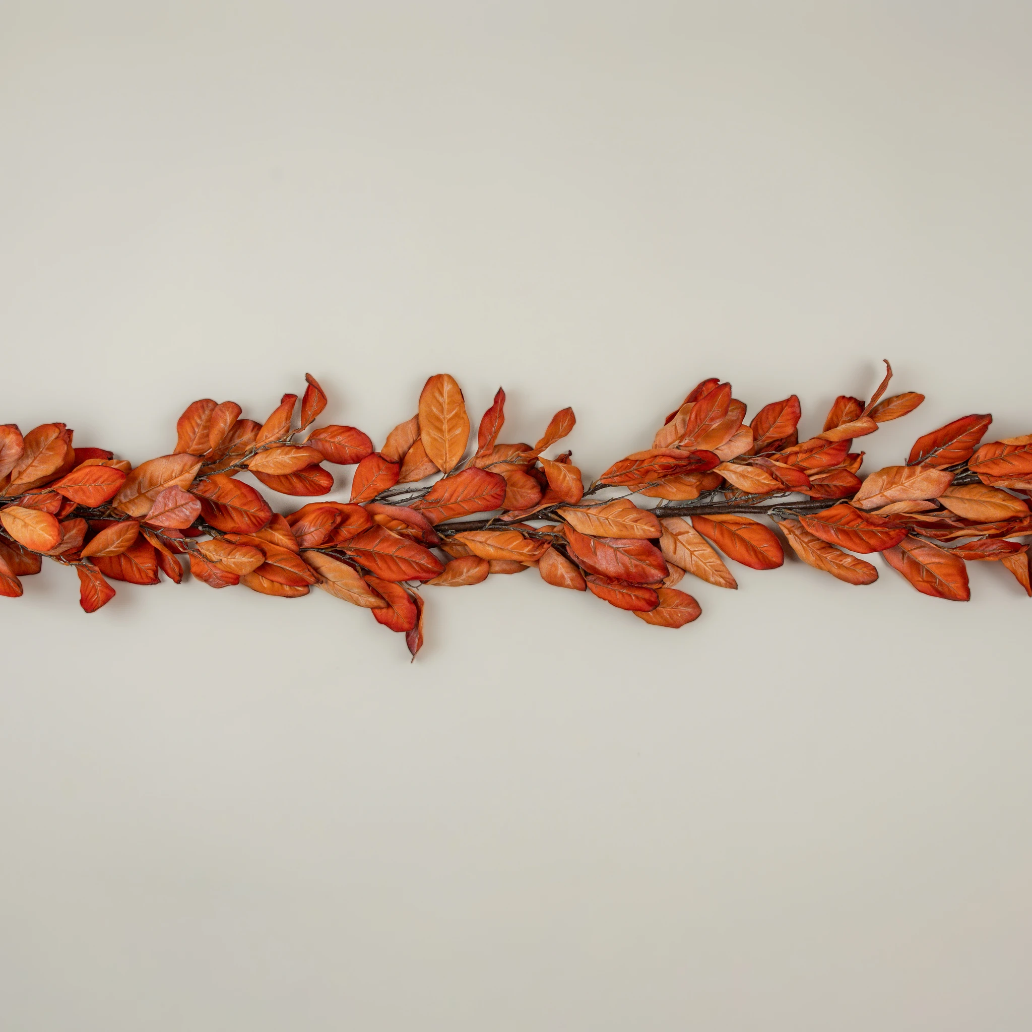 Dried Orange Magnolia Leaves Garland, 6 ft, photo 2 of 3