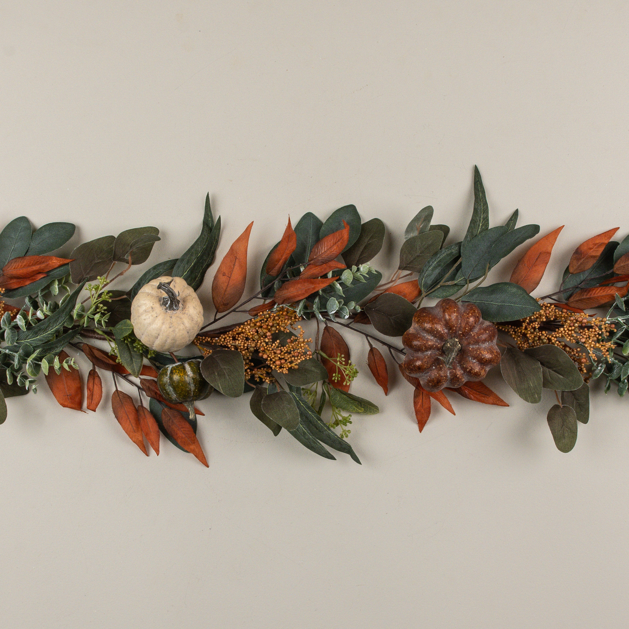 Pumpkin & Eucalyptus Garland, 6 ft