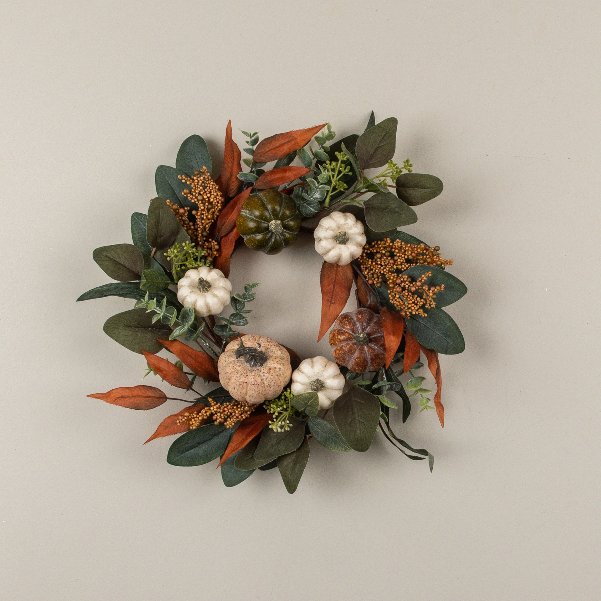 Pumpkin & Eucalyptus Candle Ring, 16"