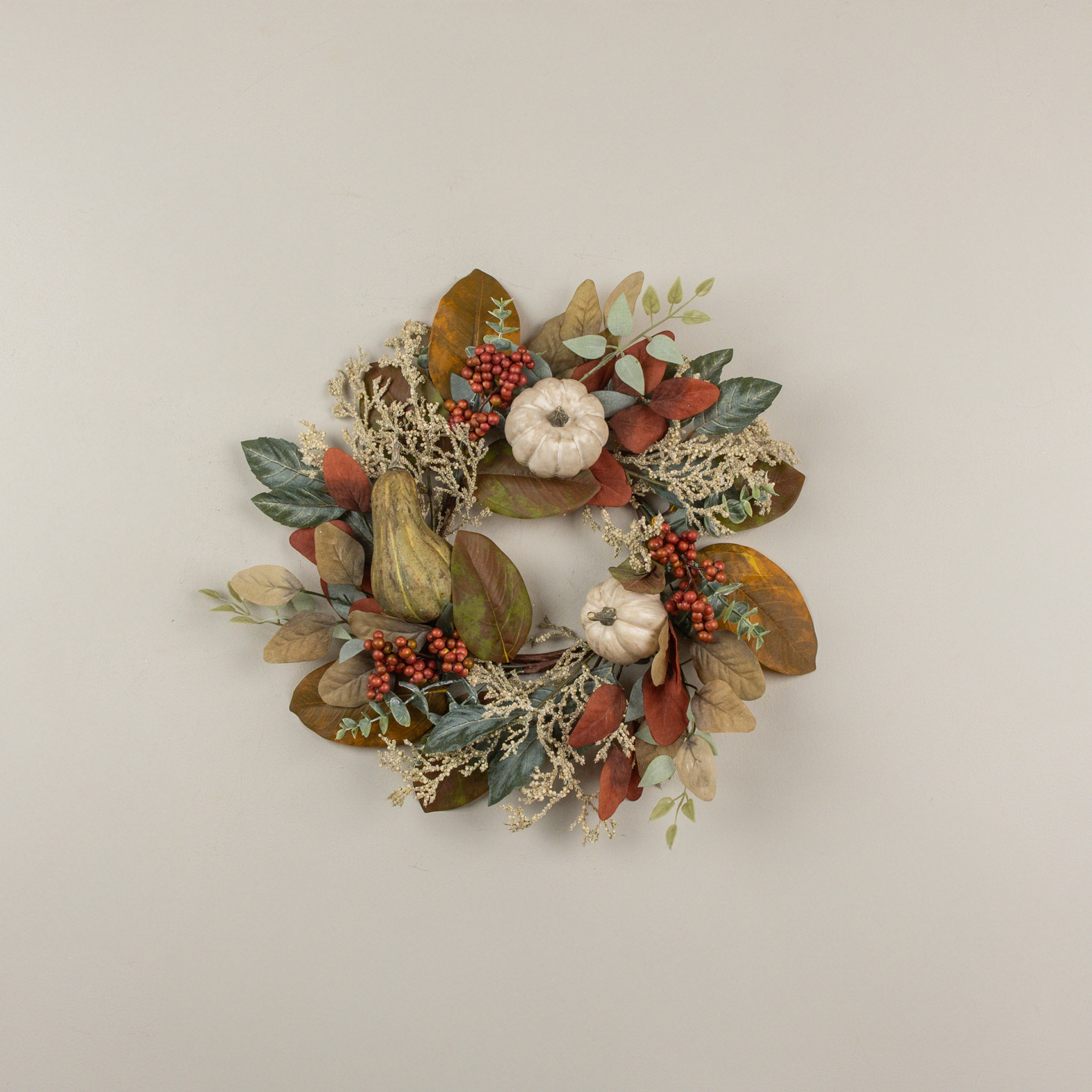 Pumpkin, Eucalyptus & Berries Candle Ring, 16", photo 2 of 3