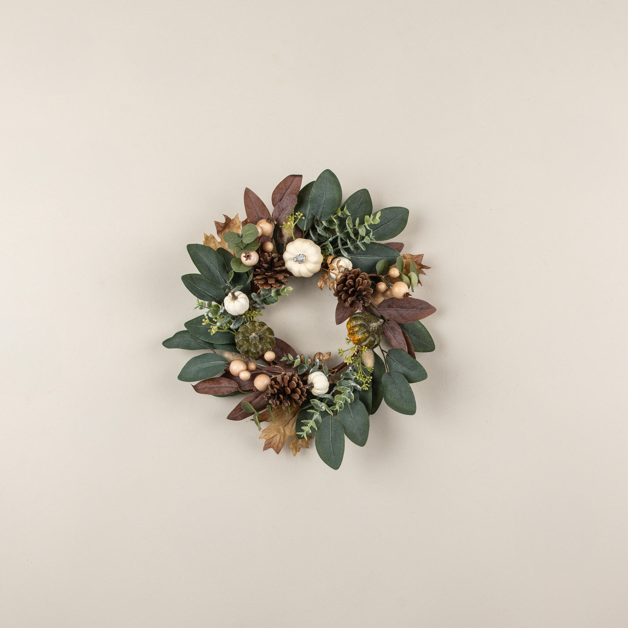 Pumpkin, Eucalyptus, Pinecones & Berries Candle Ring, 16", photo 3 of 3