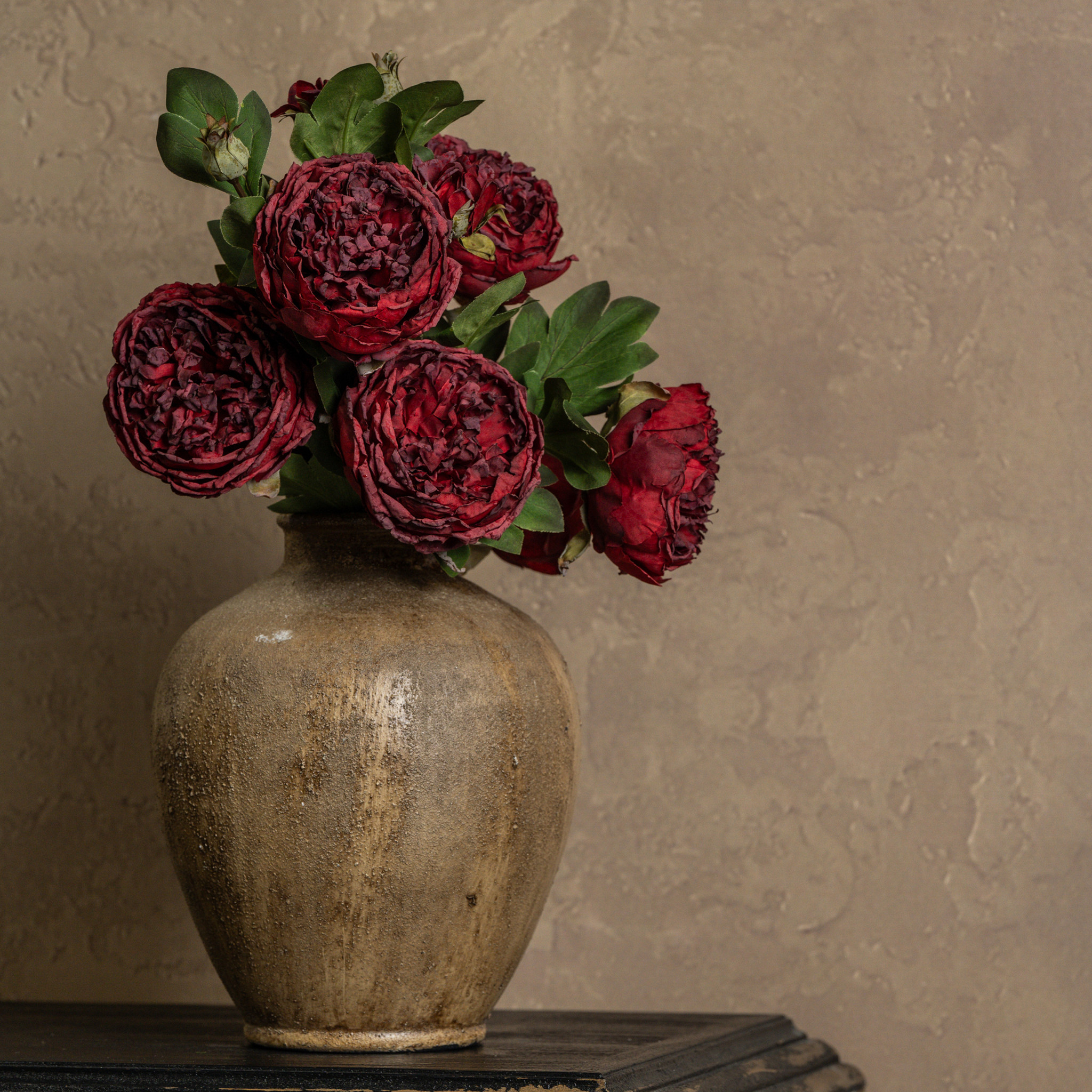 Red Dried Peony Spray, 25.5", photo 2 of 3