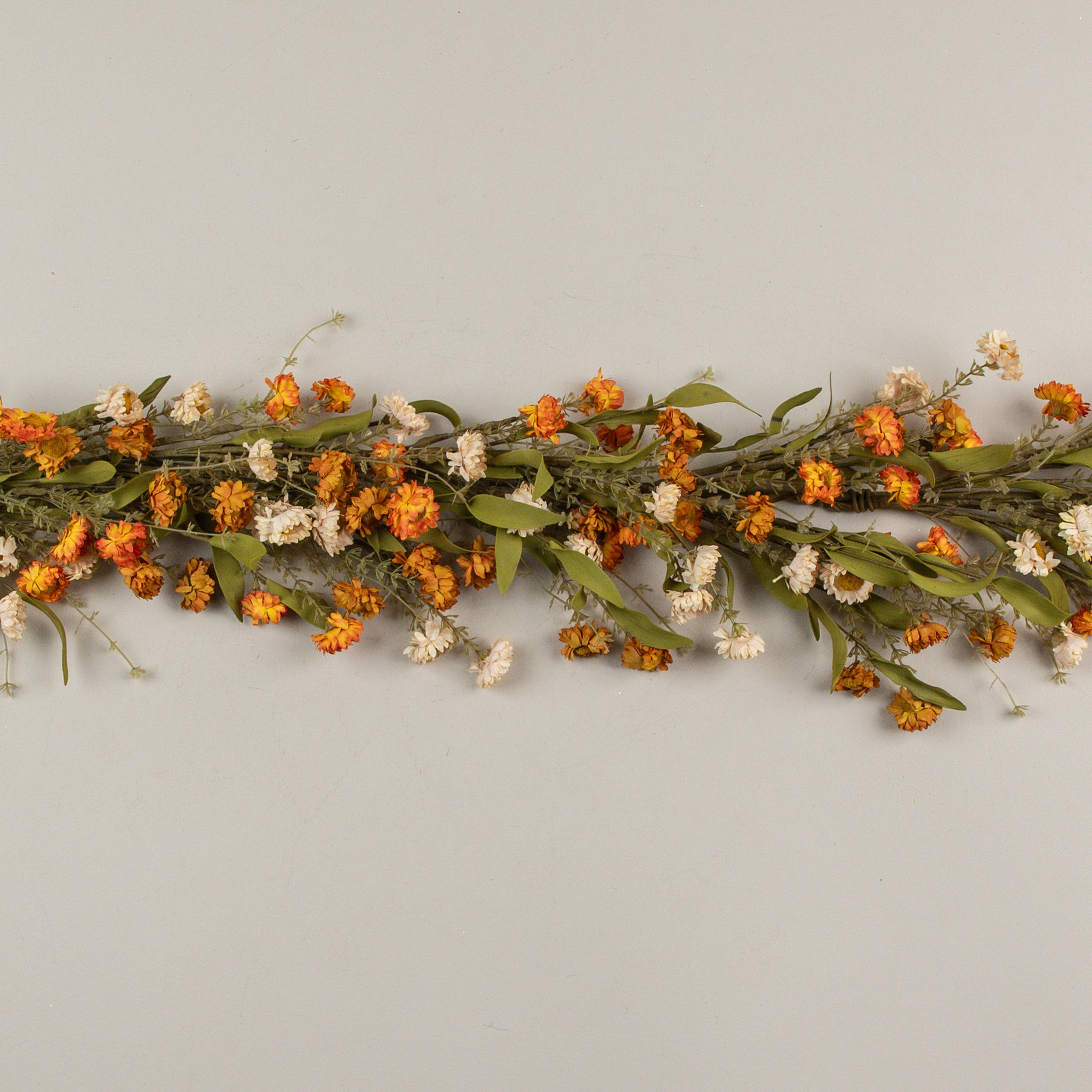 Cream & Orange Mini Daisy Garland, 5 ft, photo 2 of 3