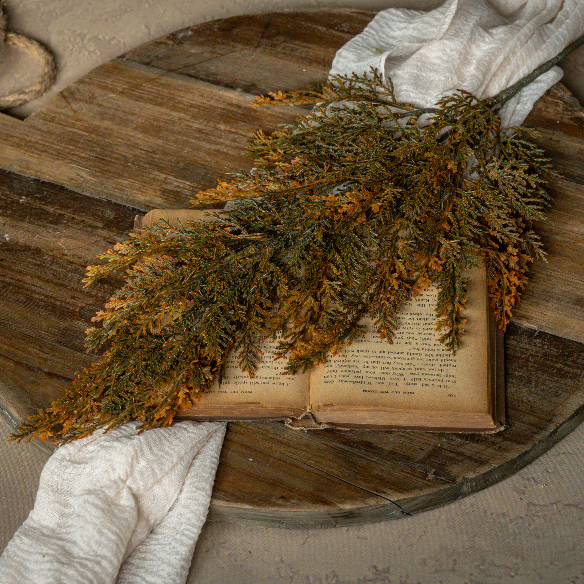 Orange Tipped Juniper Spray, 29"