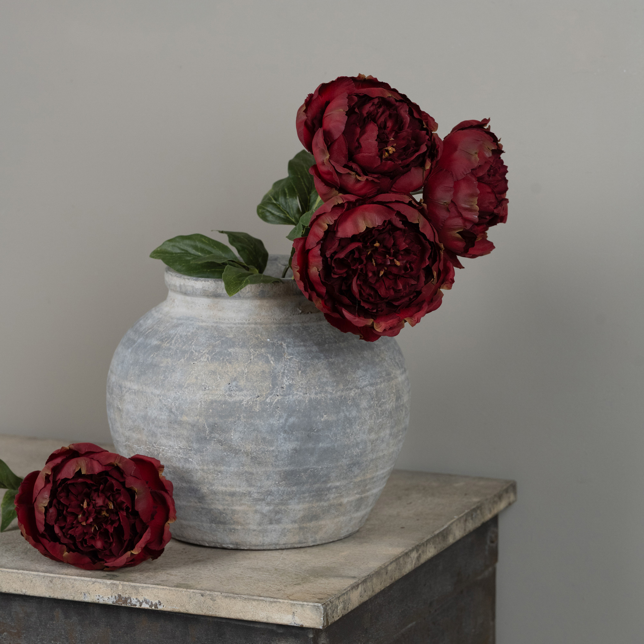 Burgundy Peony Stem, 28", photo 3 of 4