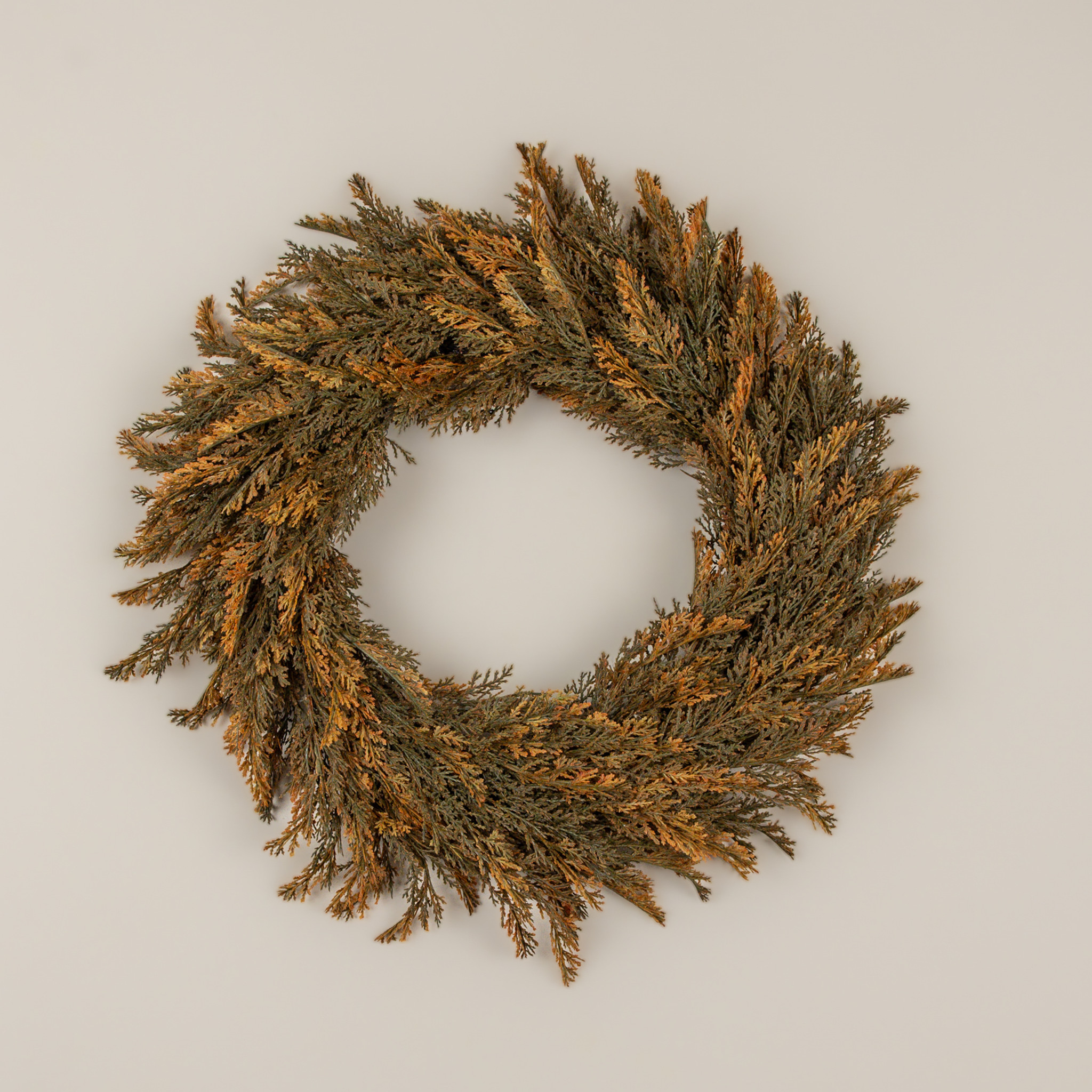 Orange Tipped Juniper Wreath, 24", photo 3 of 4
