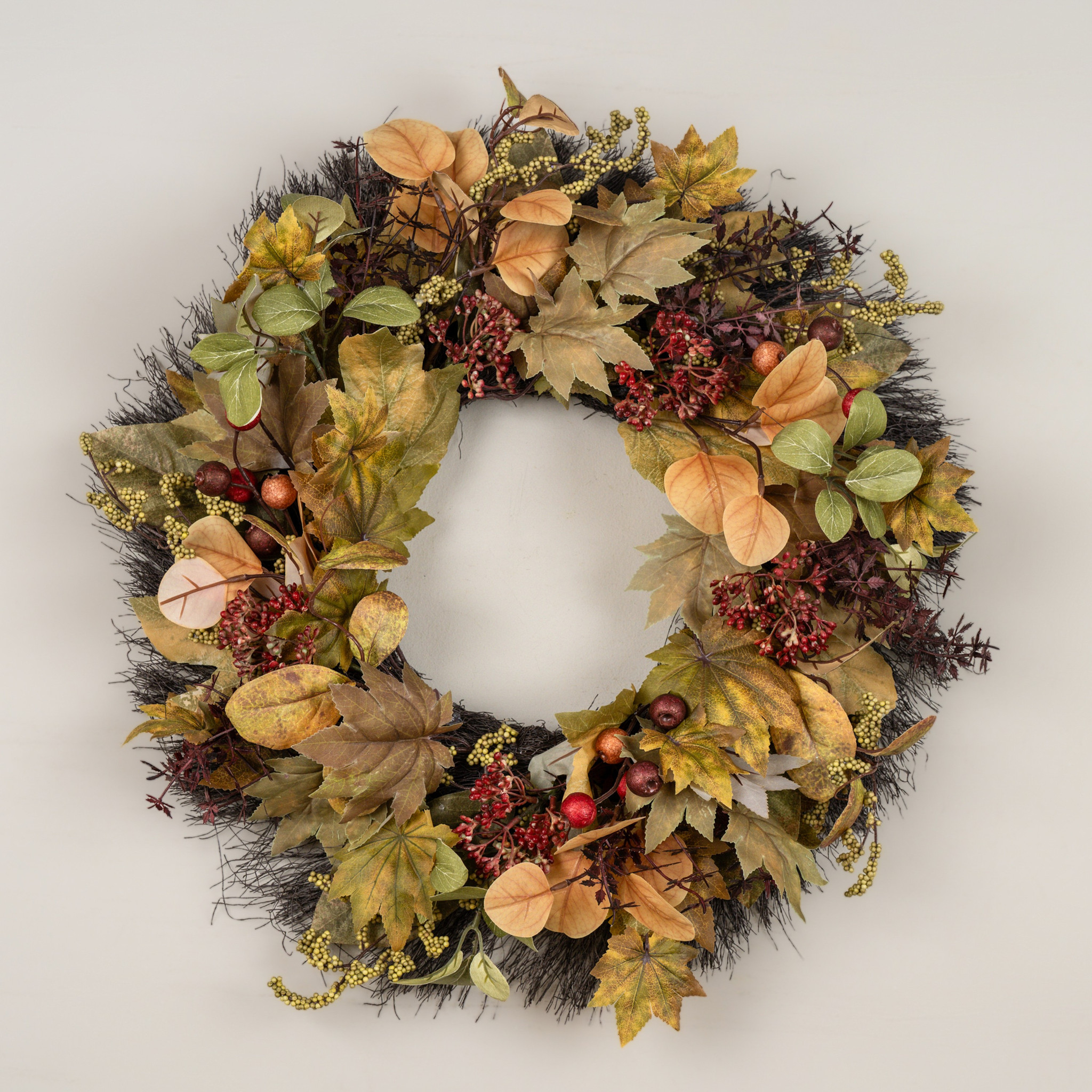 Maple Leaf, Eucalyptus & Berry Wreath, 22", photo 2 of 3