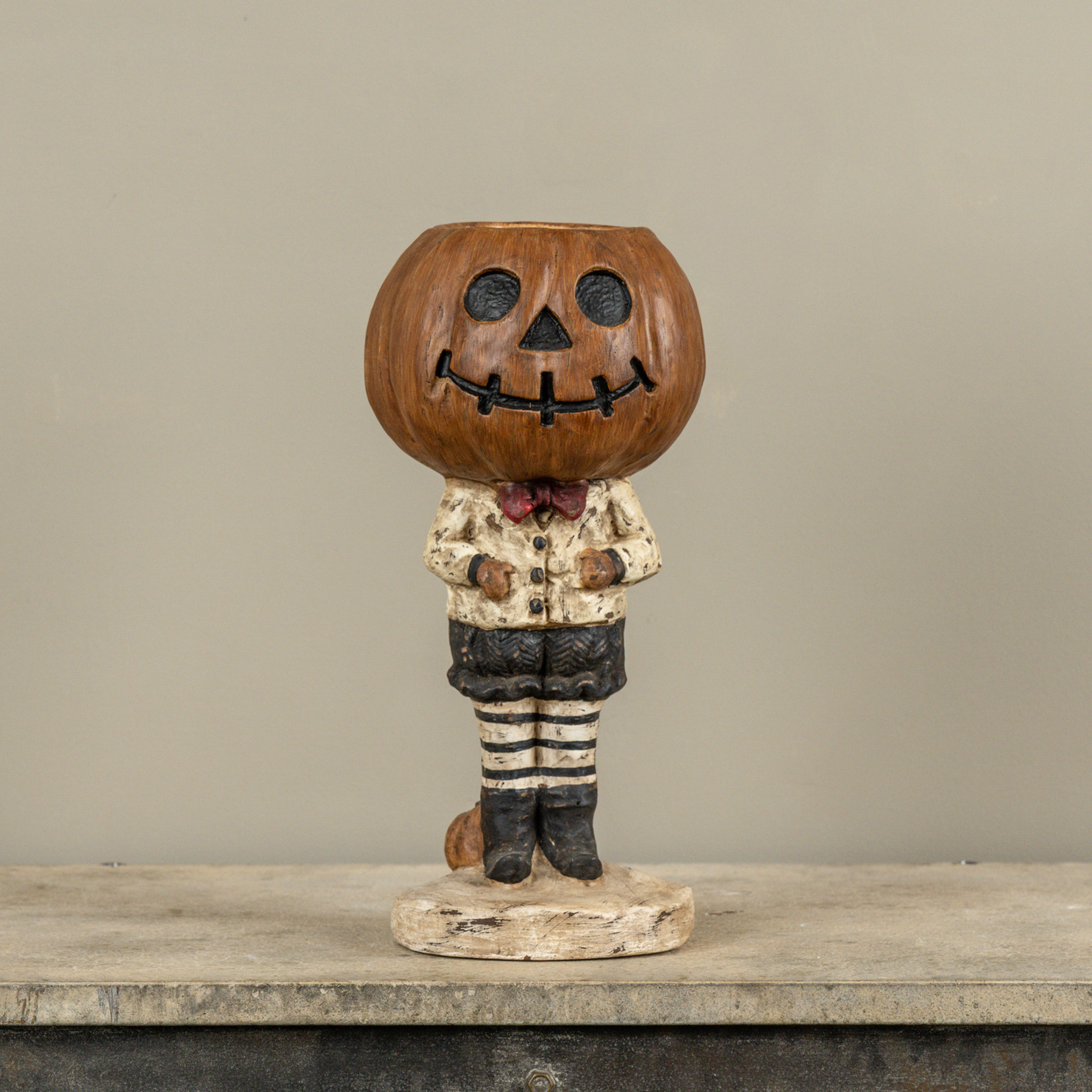 Pumpkin Boy with Striped Leggings Candy Dish, photo 2 of 2